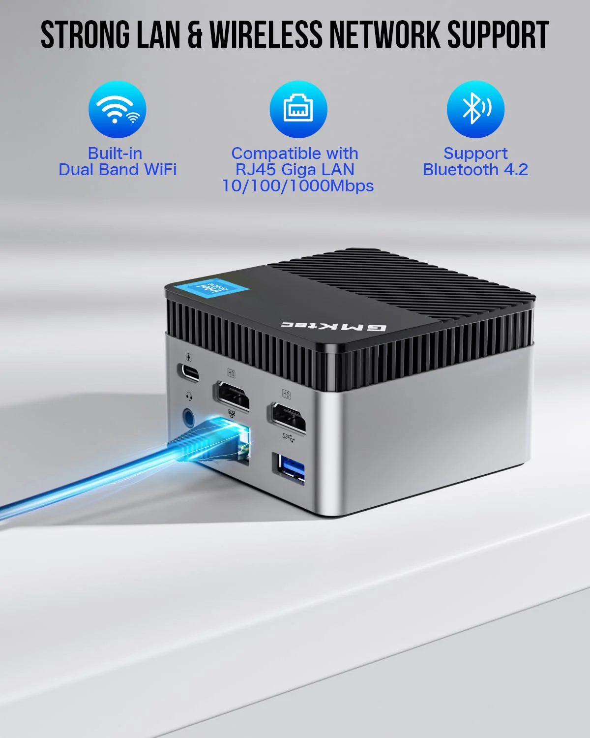 GMKtec Mini PC N97 11 Pro Micro Desktop Computer, 12. Gen Intel N97 (bis zu 3.60GHz) 12GB DDR5+512GB SSD,USB3.2, HDMI*2 für Business, Schule, Büro, Nucbox G5 12+512 - Image 2