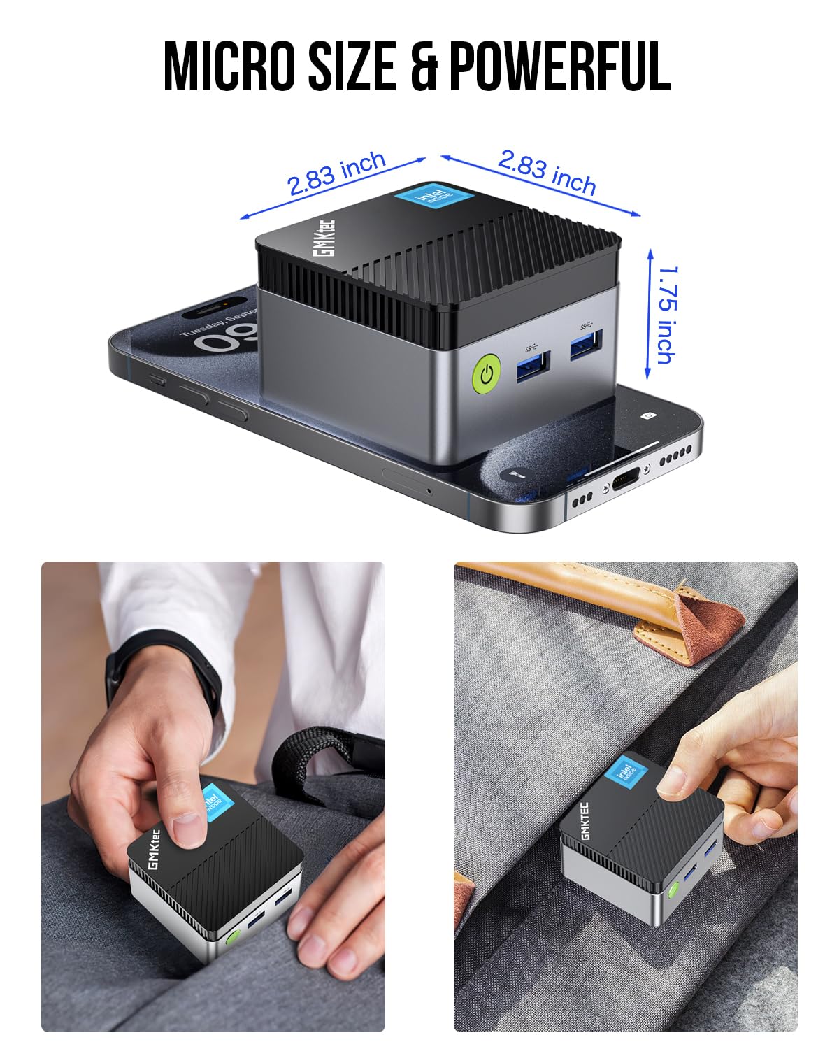 GMKtec Mini PC N97 11 Pro Micro Desktop Computer, 12. Gen Intel N97 (bis zu 3.60GHz) 12GB DDR5+512GB SSD,USB3.2, HDMI*2 für Business, Schule, Büro, Nucbox G5 12+512 - Image 4