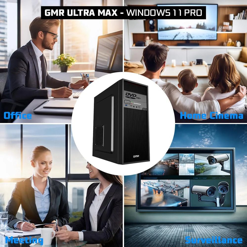 GMR Ultra Max Desktop PC - Intel i7, Windows 11 Pro, 32GB RAM, 1000GB SSD, USB 3, WiFi, Bluetooth, Office PC Mit DVD, Cardreader, 3 Jahre Garantie - Desktop PC Windows 11 - Sofort Einsatzbereit - Image 4