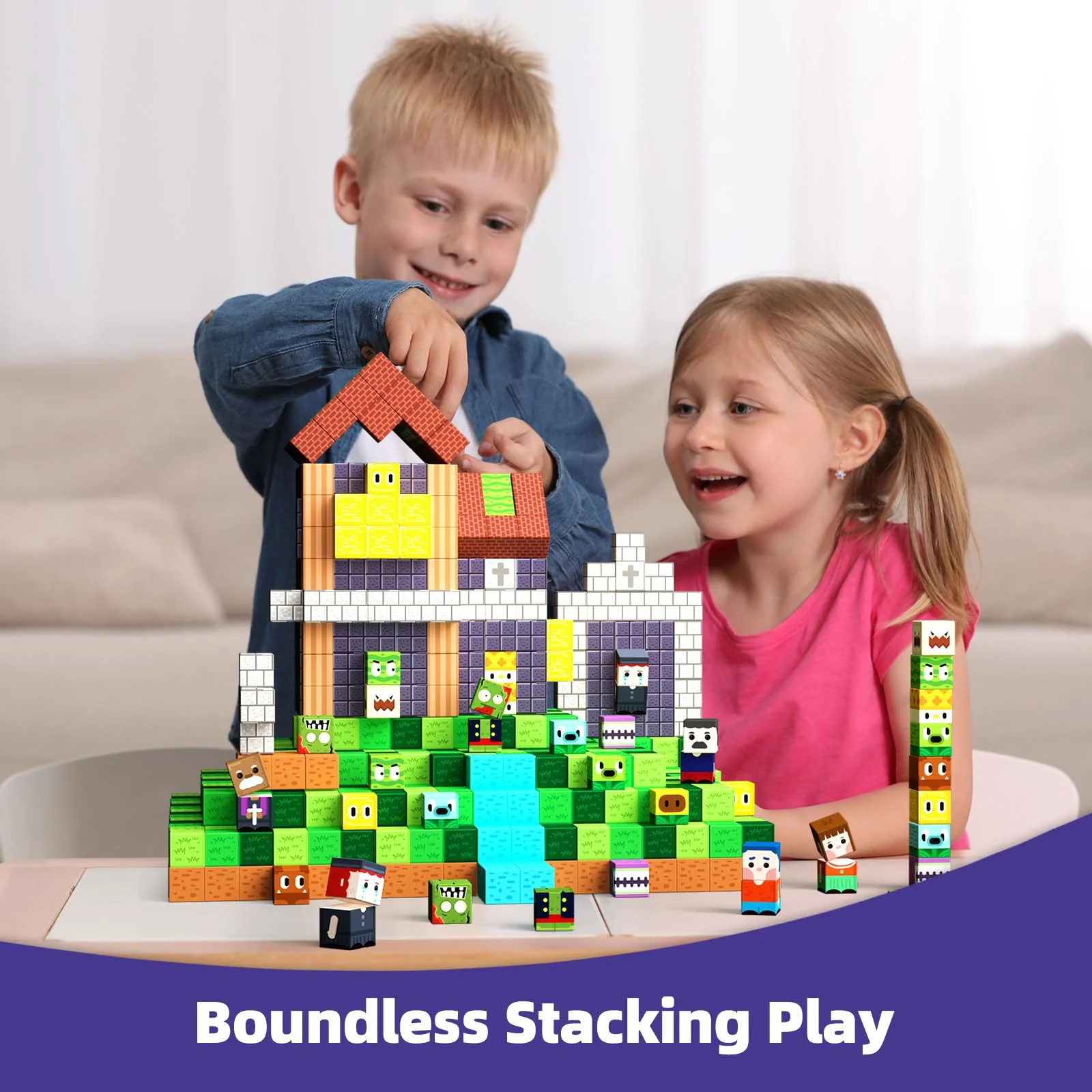 GobiDex Magnetische Bausteine 2.5 cm 100 Stück - Zomblock Magnetbausteine für Kinder, Magnetblöcke Spielzeug & Knobelspiele, Kreatives Geschenk für Jungen und Mädchen ab 3 Jahren, 2025 Neu - Image 3