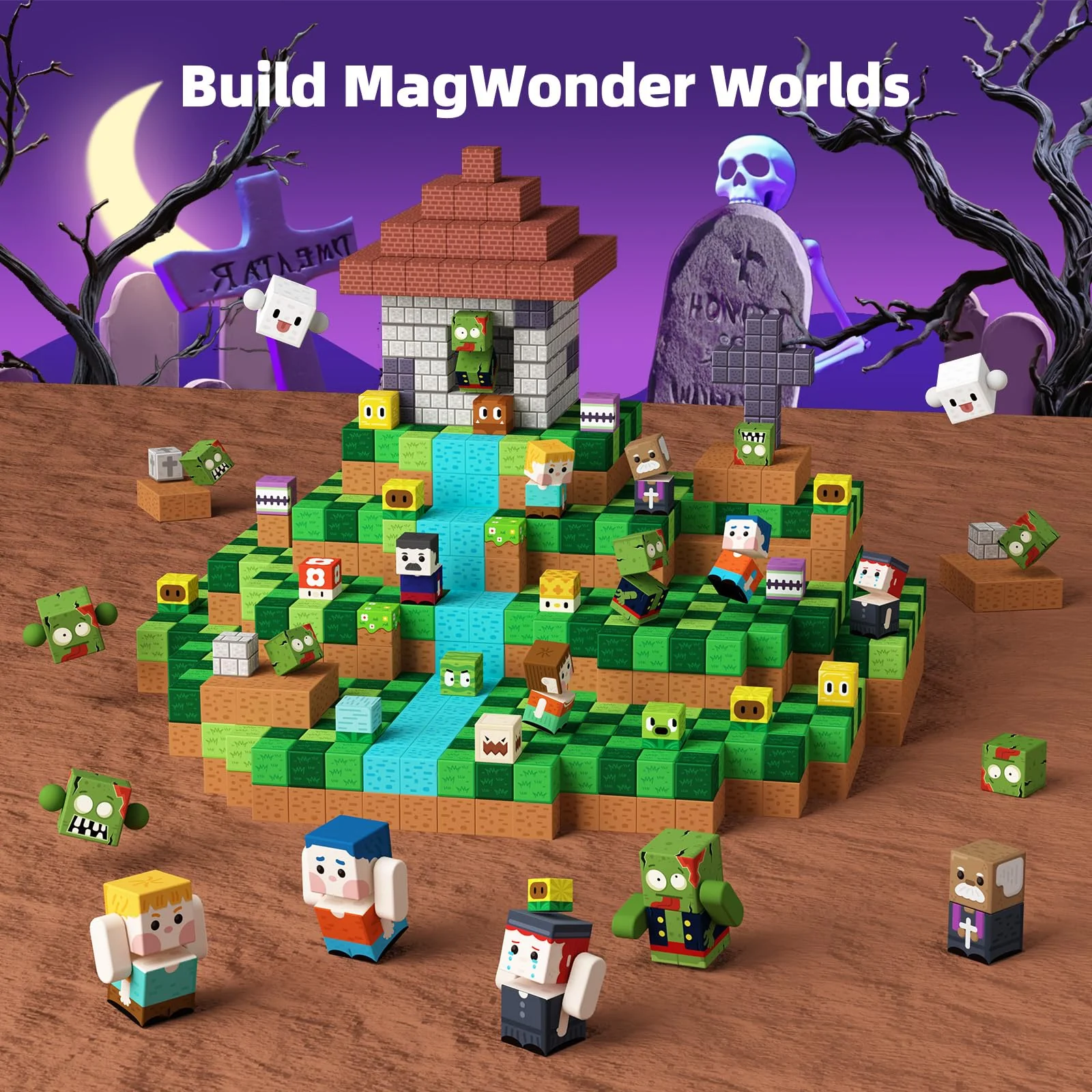 GobiDex Magnetische Bausteine 2.5 cm 100 Stück - Zomblock Magnetbausteine für Kinder, Magnetblöcke Spielzeug & Knobelspiele, Kreatives Geschenk für Jungen und Mädchen ab 3 Jahren, 2025 Neu - Image 5