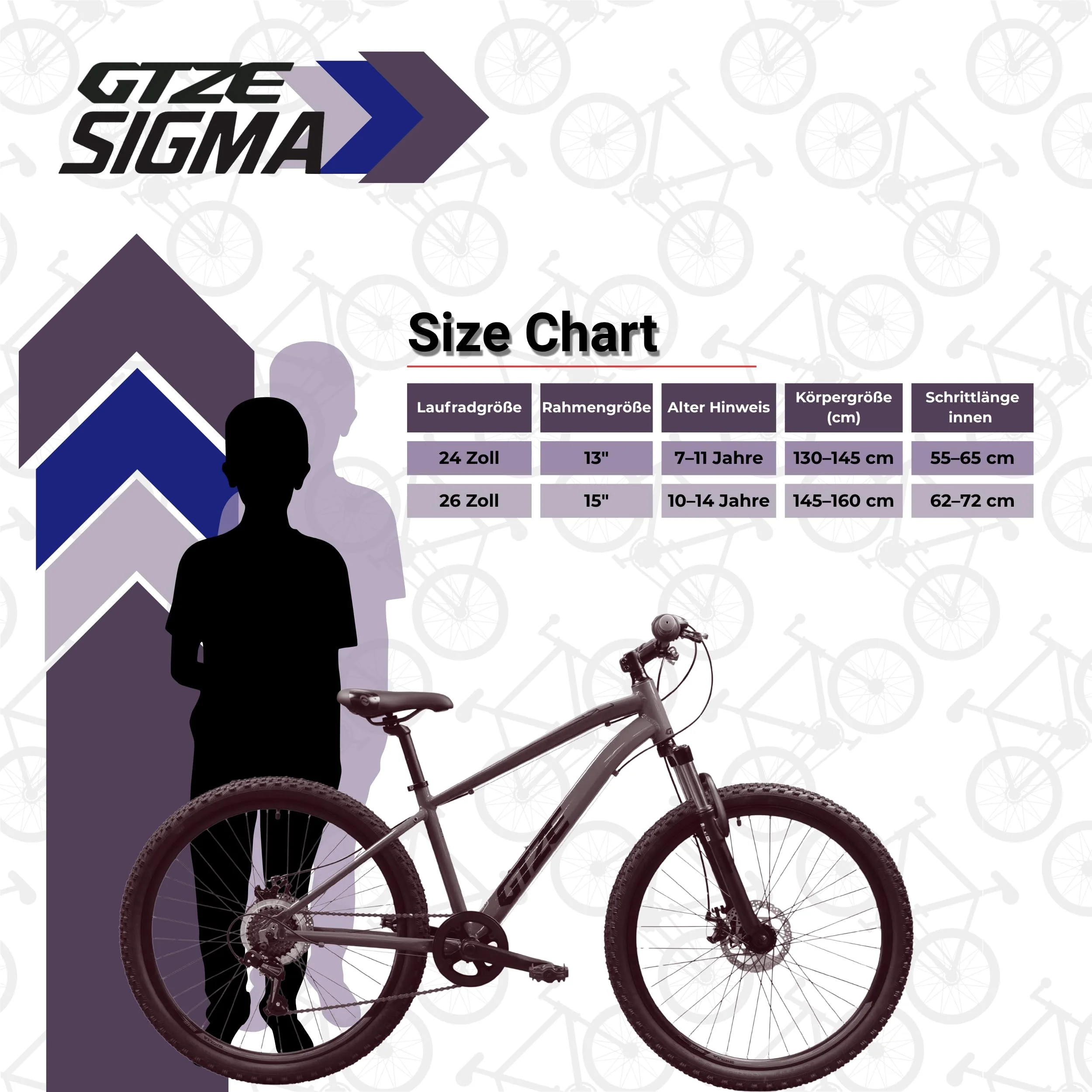 Goetze Sigma 24 x 2.10 Zoll Jugendfahrrad | MTB Hardtail | 7-Gang Kettenschaltung mit Drehgriff | Mechanische Scheibenbremsen | Aluminiumrahmen 13" | Federgabel | ab 130 cm Körpergröß - Image 4