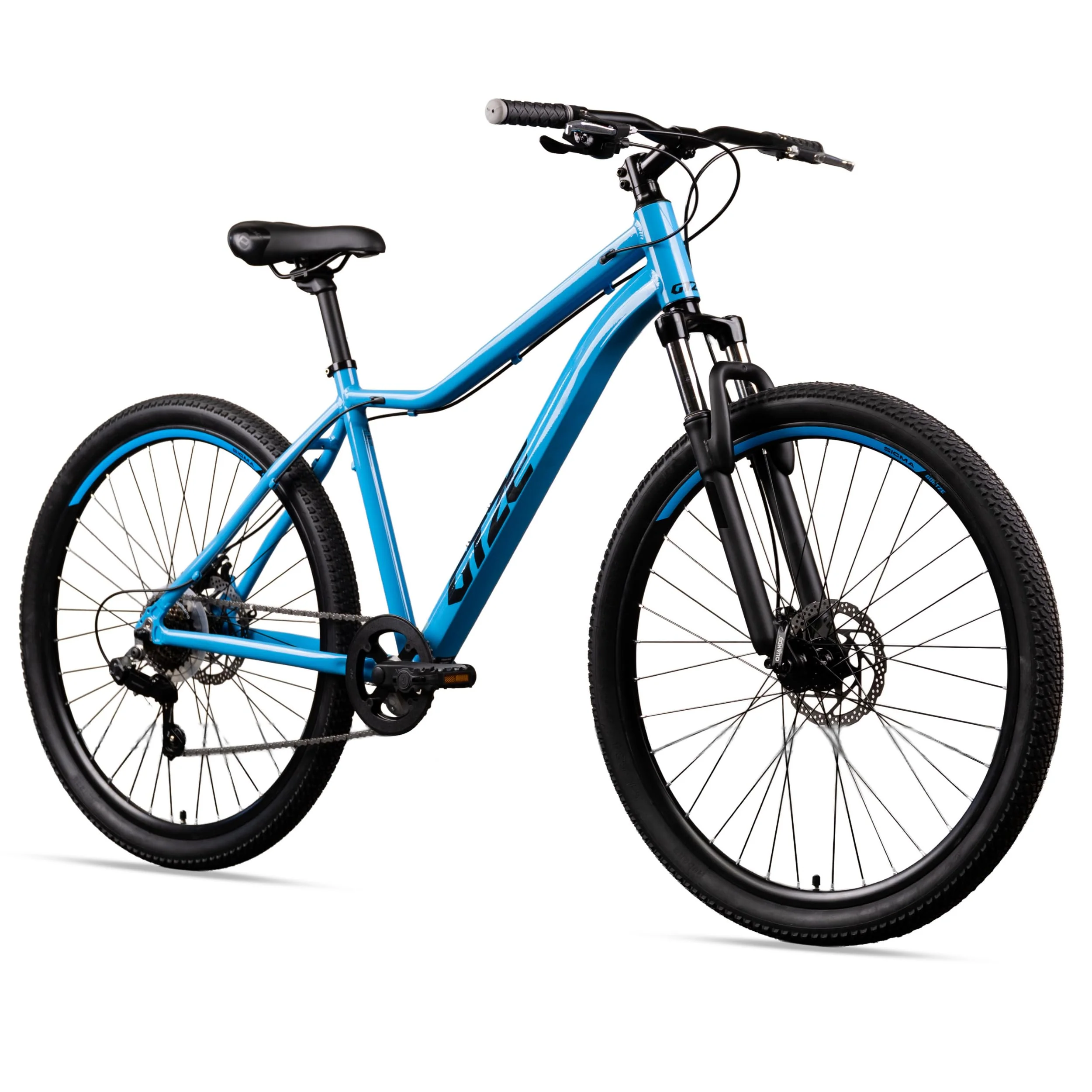Goetze Sigma 27,5 x 2.10 Zoll Fahrrad für Jugendliche & Erwachsene | MTB Hardtail | 7-Gang Kettenschaltung | Mechanische Scheibenbremsen | Aluminiumrahmen 17" | Federgabel | ab 165 cm Körpergröße