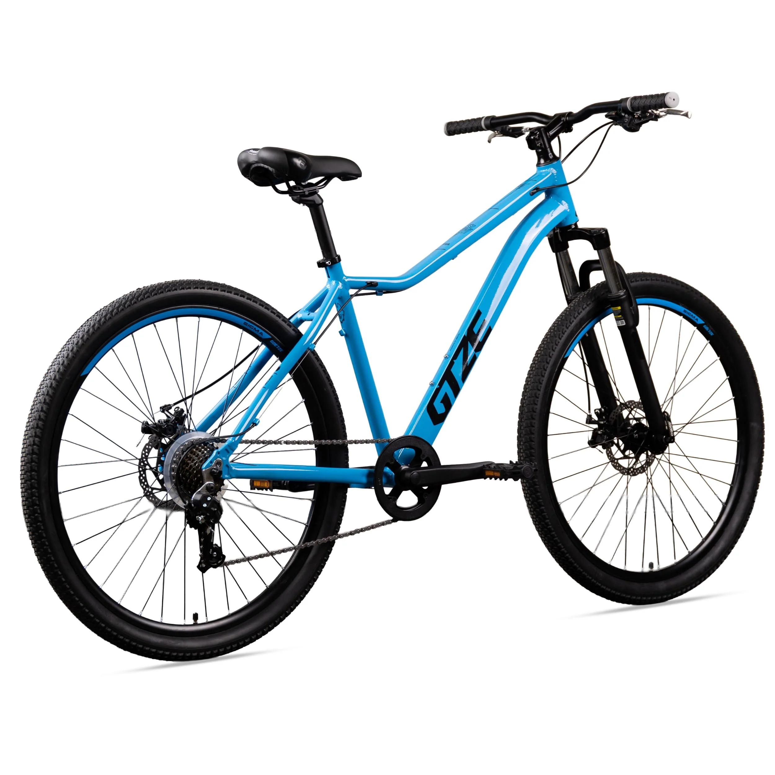 Goetze Sigma 27,5 x 2.10 Zoll Fahrrad für Jugendliche & Erwachsene | MTB Hardtail | 7-Gang Kettenschaltung | Mechanische Scheibenbremsen | Aluminiumrahmen 17" | Federgabel | ab 165 cm Körpergröße - Image 6