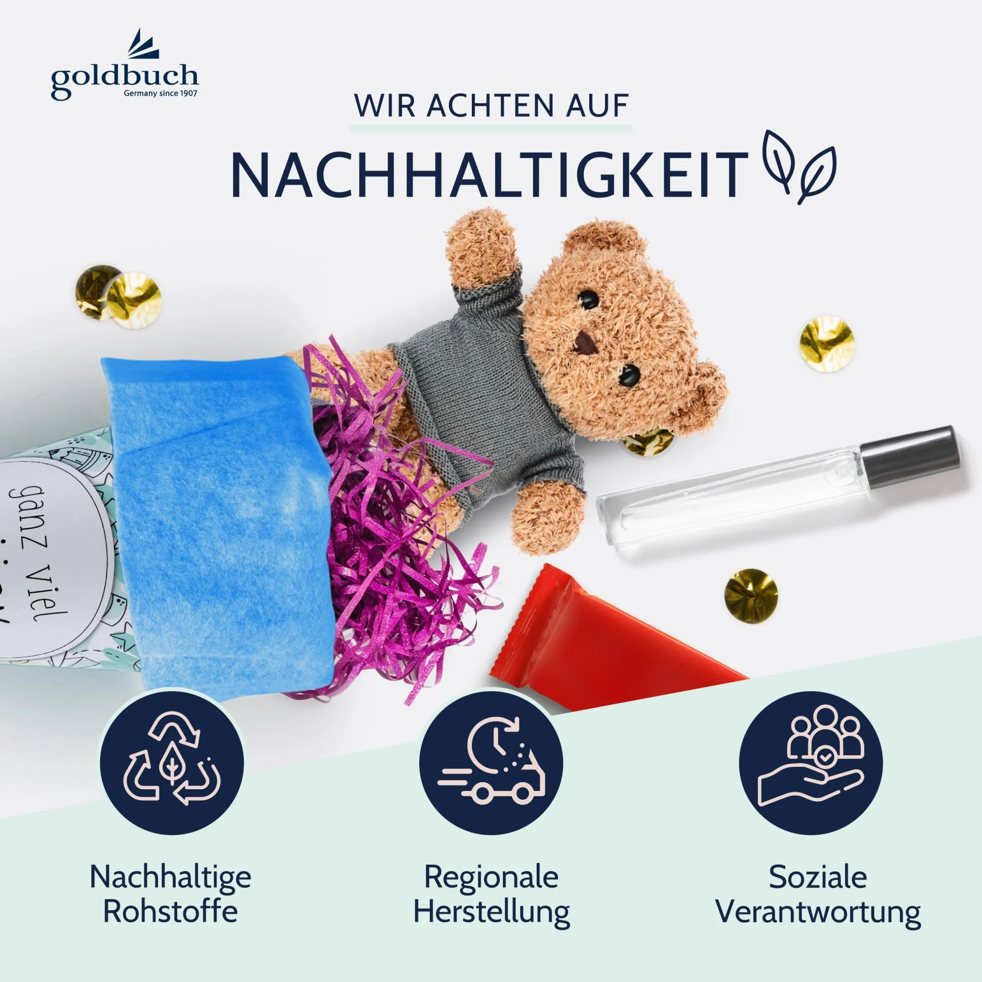 goldbuch 93 216 Geschwistertüte ganz viel Glück, Schultüte mit Skizzen-Muster, Lackkarton, Geschenkverpackung mit blauem Filzverschluss (ohne Verschlussband), Zuckertüte rund, Länge 35 cm, Ø 11,5 cm - Image 3
