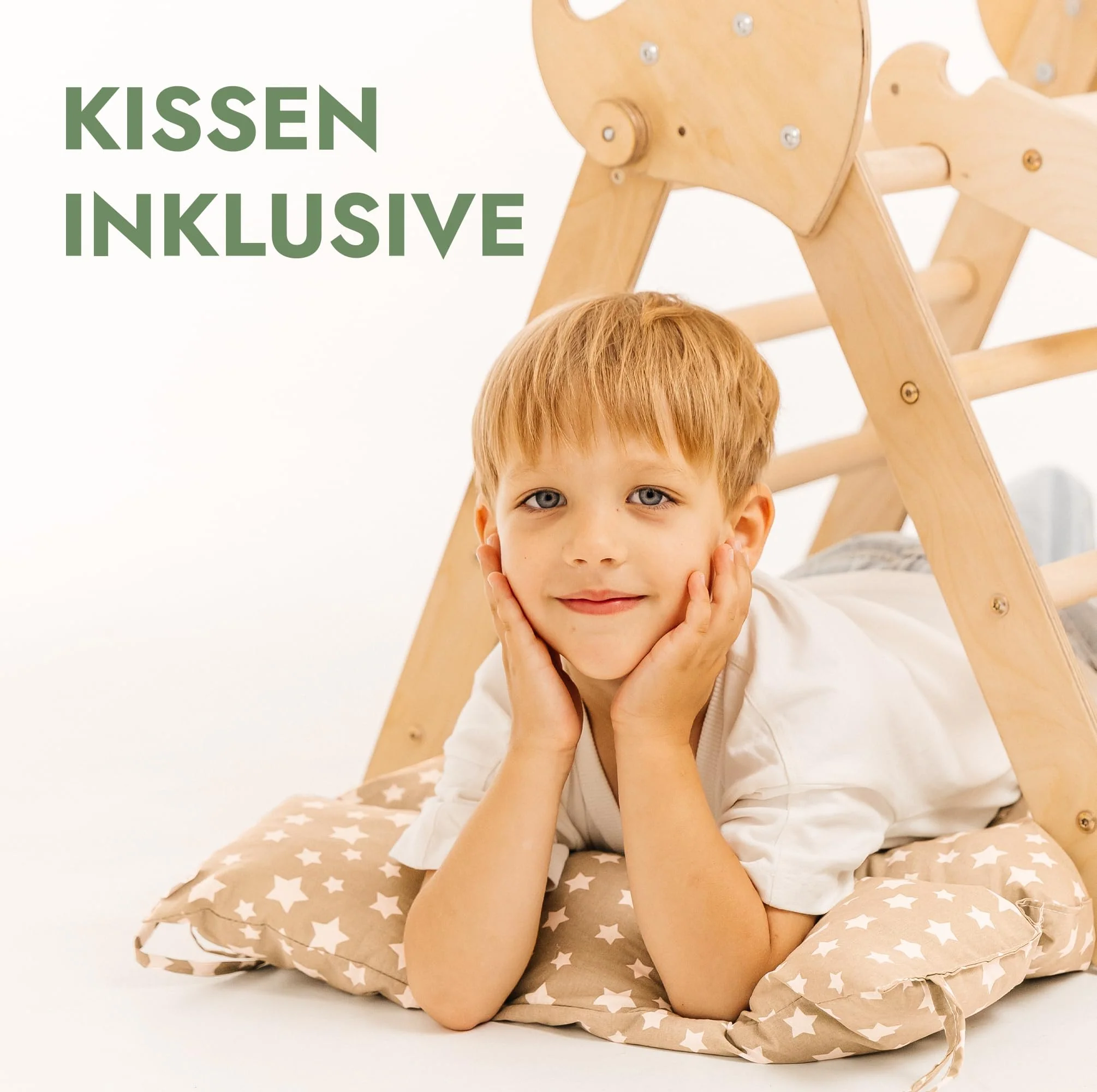 Goodevas 5-in-1 Montessori Klettergerüst Set: Indoor Kletterdreieck, Kletterbogen mit Kissen, und Rutsche für Kinder, Indoor Spielplatz 1-3 Jahre - Image 2