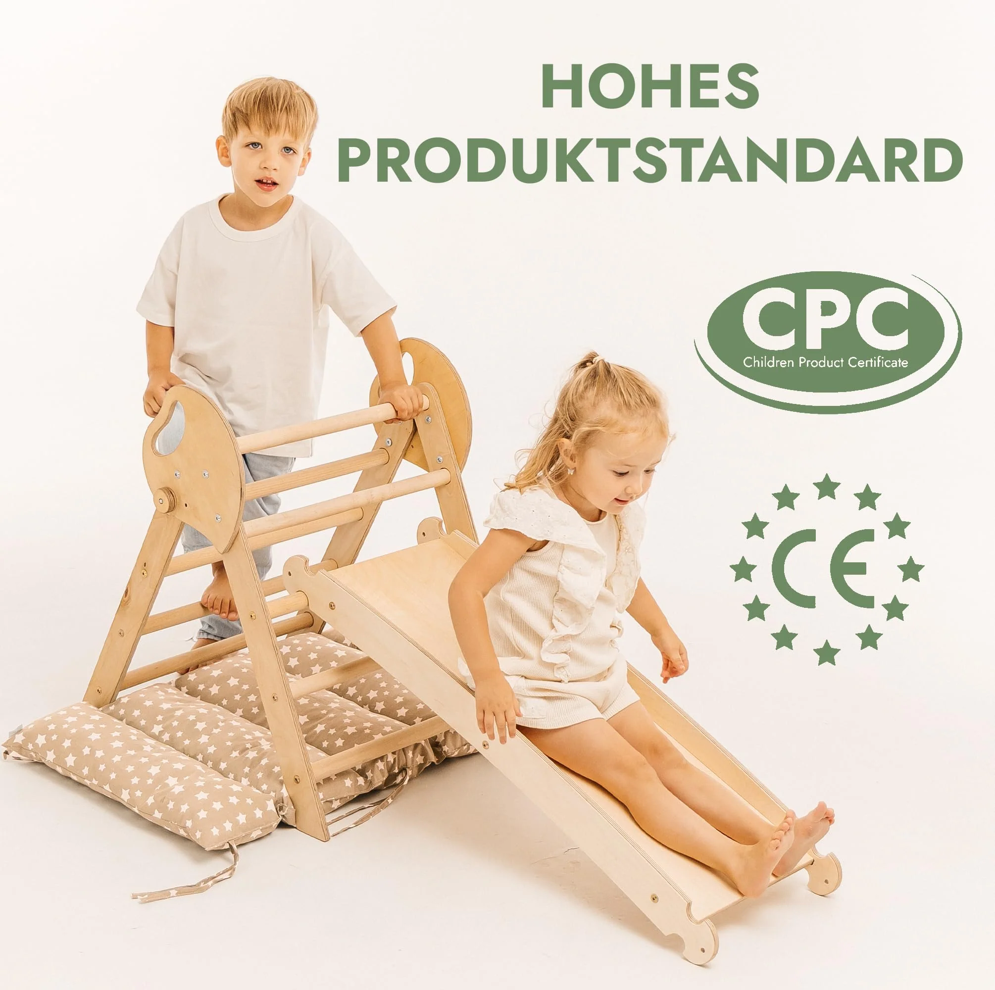 Goodevas 5-in-1 Montessori Klettergerüst Set: Indoor Kletterdreieck, Kletterbogen mit Kissen, und Rutsche für Kinder, Indoor Spielplatz 1-3 Jahre - Image 3