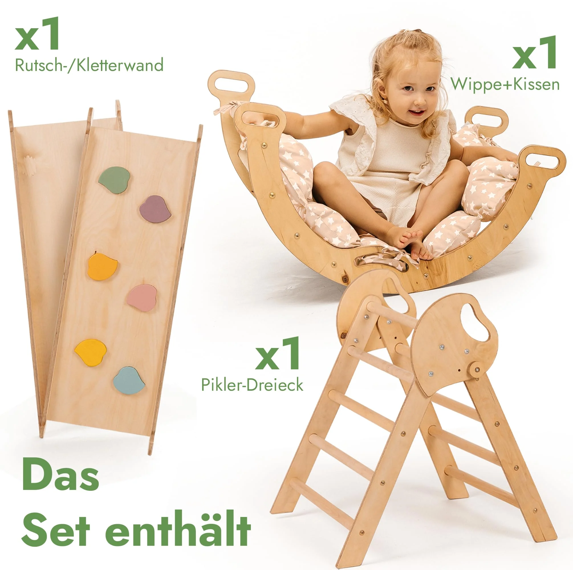 Goodevas 5-in-1 Montessori Klettergerüst Set: Indoor Kletterdreieck, Kletterbogen mit Kissen, und Rutsche für Kinder, Indoor Spielplatz 1-3 Jahre - Image 7