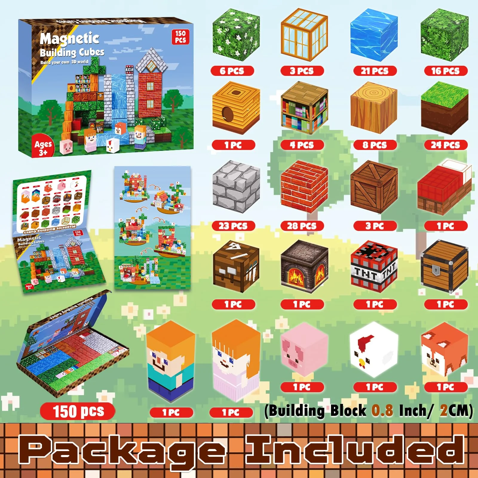 Goody King Magnetische Bausteine 150 Teile Magnetbausteine Set Bibliothek im Tal - Kreatives Bauspielzeug als Geschenk für Kinder ab 5 6 7 8 9 Jahre, Inspiriert von Klassischen Konstruktionsspielen - Image 6