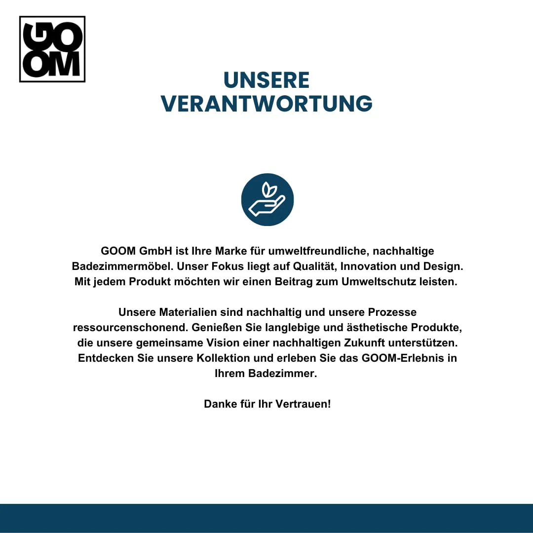 GOOM Gäste-WC Waschtisch Set 40 cm Badmöbel Vormontiert Klein Waschbecken mit Unterschrank (Schwarz) - Image 7