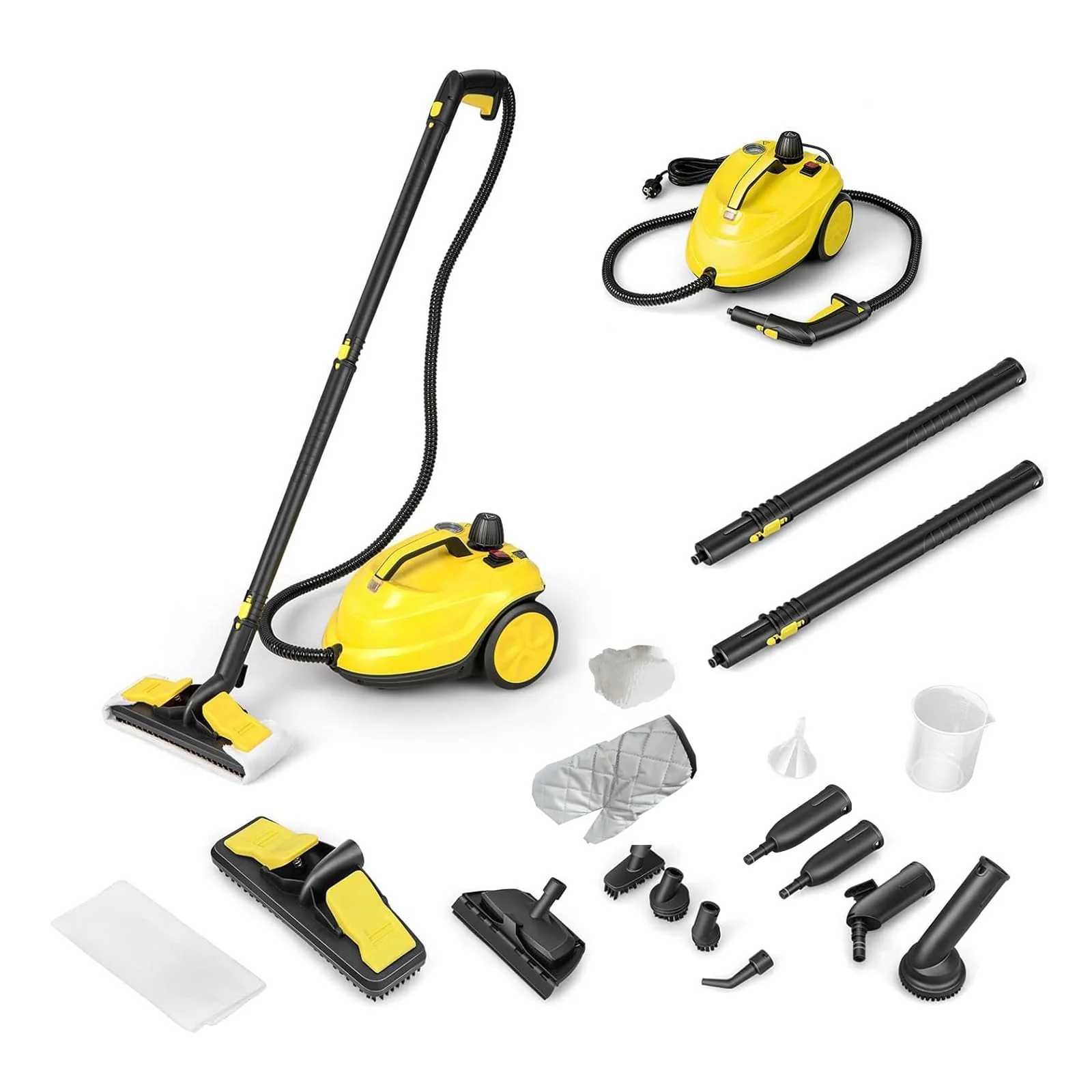 GOPLUS Dampfreiniger, Flächenleistung: 108 m², Dampfdruck: 5 bar, 1,8 L Wassertank, Aufheizzeit: 8 min., 2000W, mit Bodenreinigungsset, Düsen und Bezüge, Dampfreiniger für Alles - Image 2