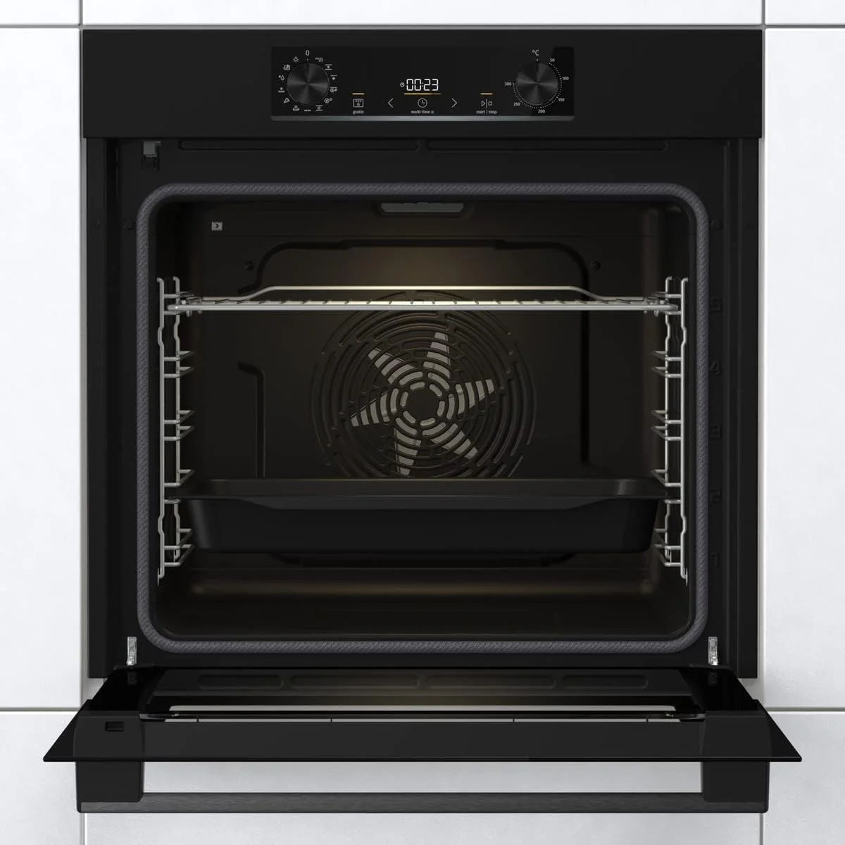 Gorenje BPS 6737 E02B Einbau-Backofen, 77 Liter, Pyrolyse, Heißluft, ExtraSteam, Gentle Close & Open, AirFry, PerfectGrill, PizzaMode 300°C, ChildLock, schwarz - Image 2