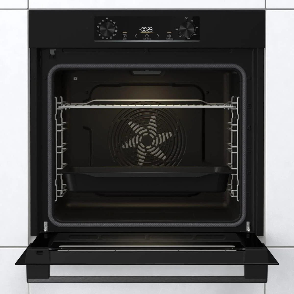 Gorenje BPS 6737 E02B Einbau-Backofen, 77 Liter, Pyrolyse, Heißluft, ExtraSteam, Gentle Close & Open, AirFry, PerfectGrill, PizzaMode 300°C, ChildLock, schwarz - Image 3