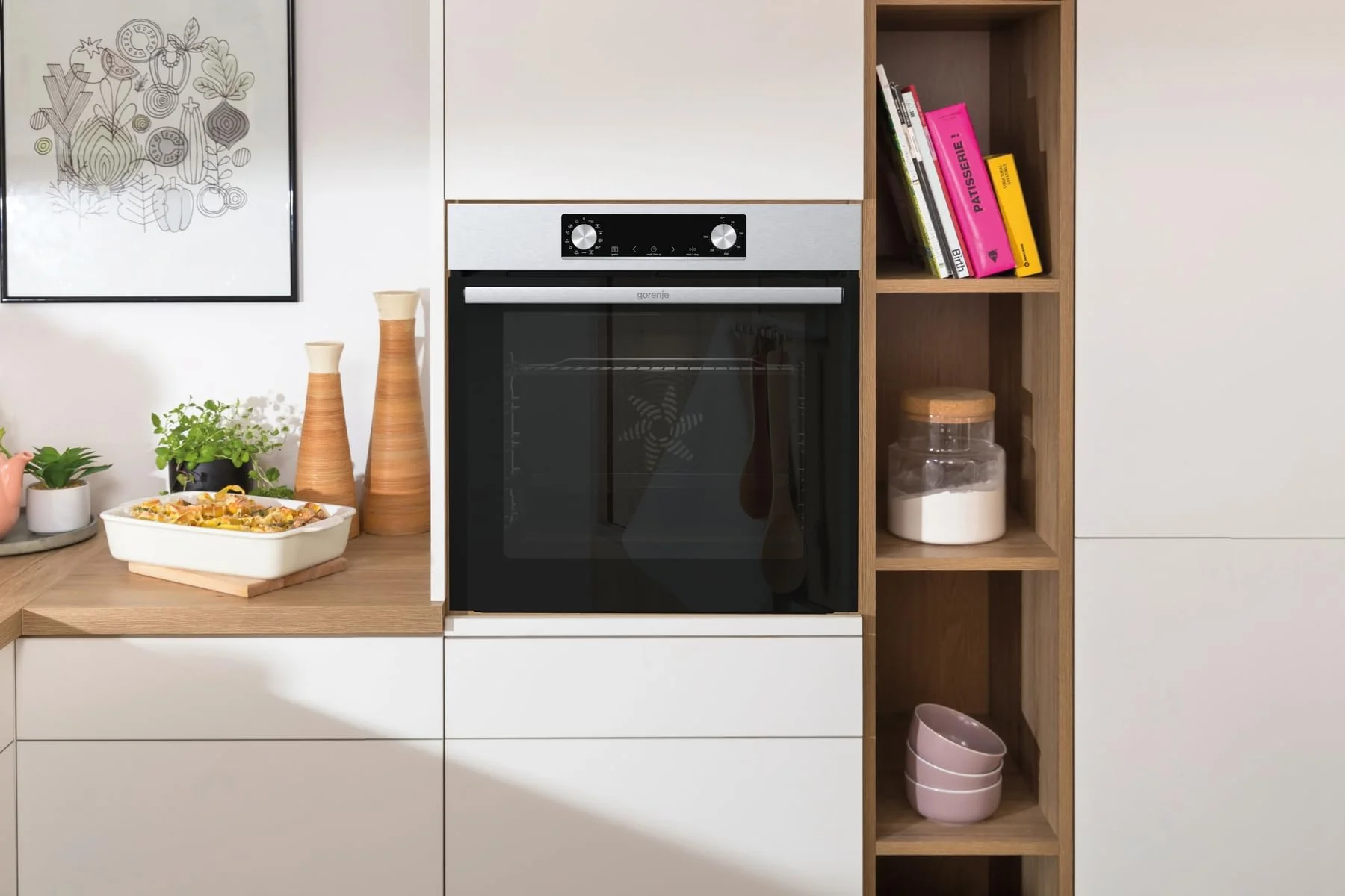 Gorenje OptiBake BOS 6737 E02X Einbau-Backofen / 77L / AquaClean/Heißluft/ExtraSteam/AirFry/PerfectGrill/Pizzamode 300°C/Edelstahl, Inox - Image 4