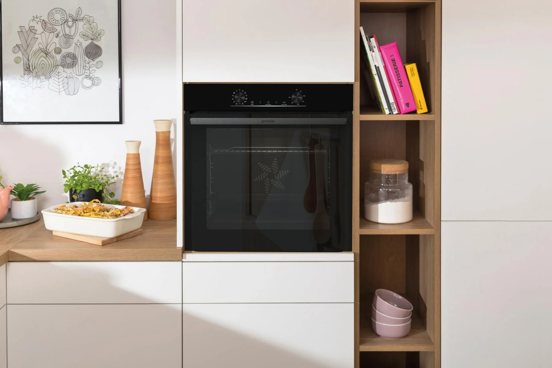 Gorenje OptiBake BOS6737 E02B Einbau-Backofen / 77L / AquaClean/Heißluft/ExtraSteam/AirFry/PerfectGrill/Pizzamode 300°C/Schwarz - Image 5