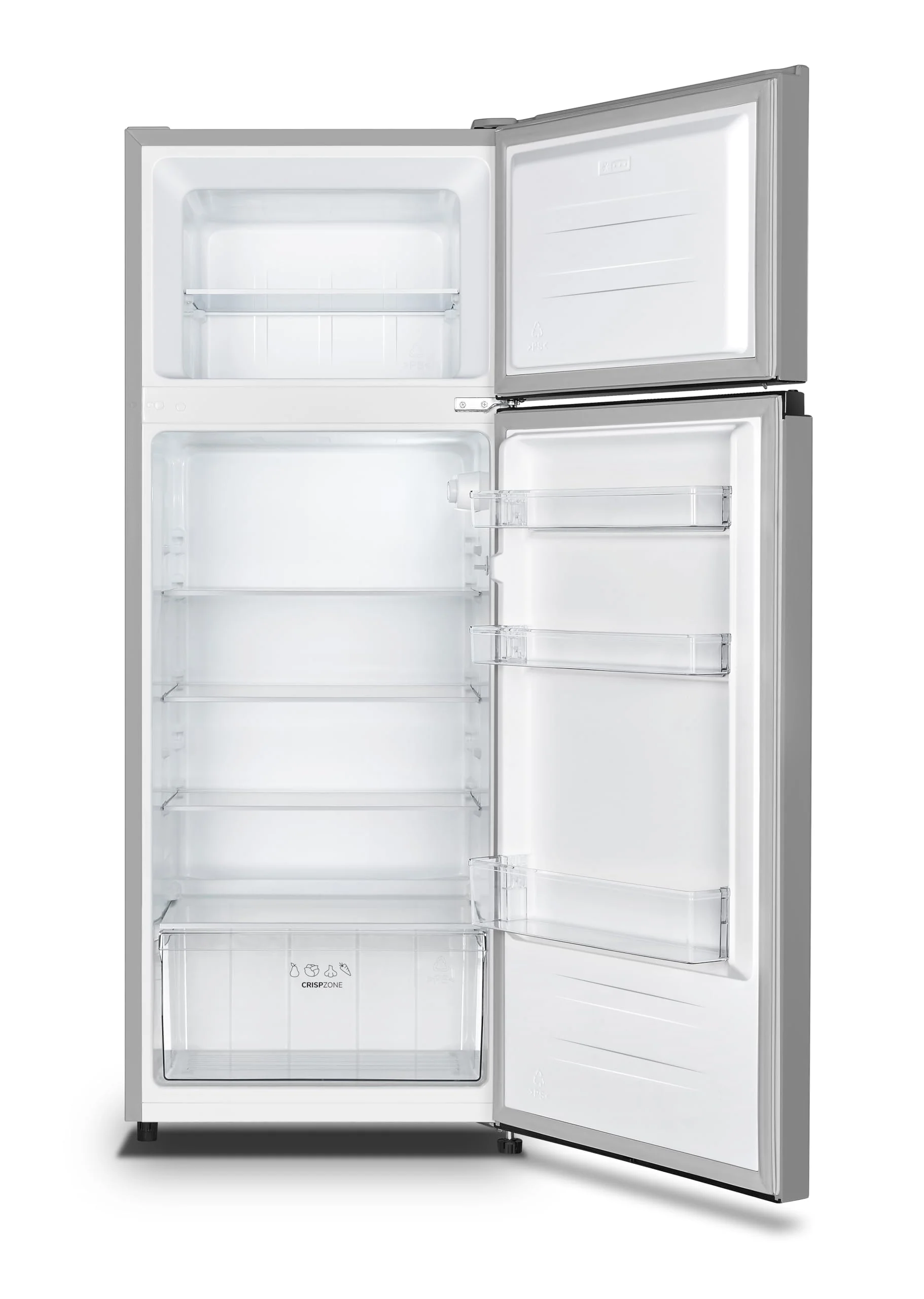 Gorenje RF414EPS4 Doppeltürkühlschrank mit Gefrierteil oben, 165 Liter Kühleil, 41 Liter Gefrierteil, LED Innenbeleuchtung, Energieeffizienzklasse E, 143,6cm x 55cm, silber - Image 3