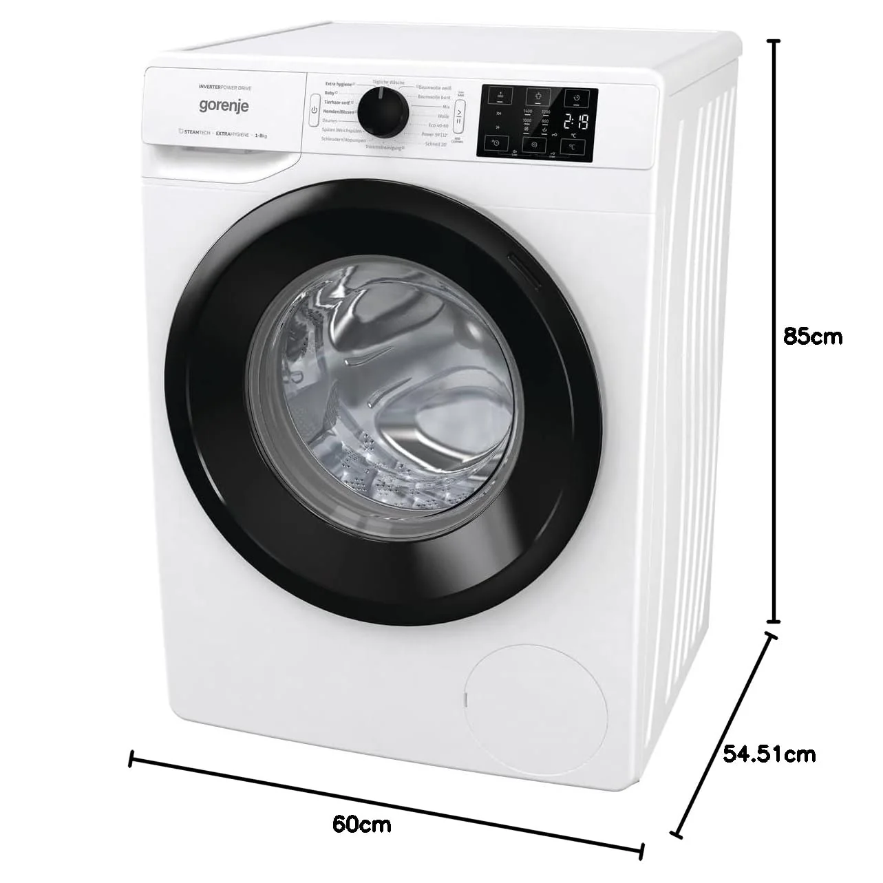 Gorenje WNEI 84 BPS Waschmaschine mit Dampffunktion / 8 kg / 1400 U/min /16 Programme Inverter Motor/Edelstahltrommel/AquaStop/Kindersicherung/SterilTub/Weiß - Image 10