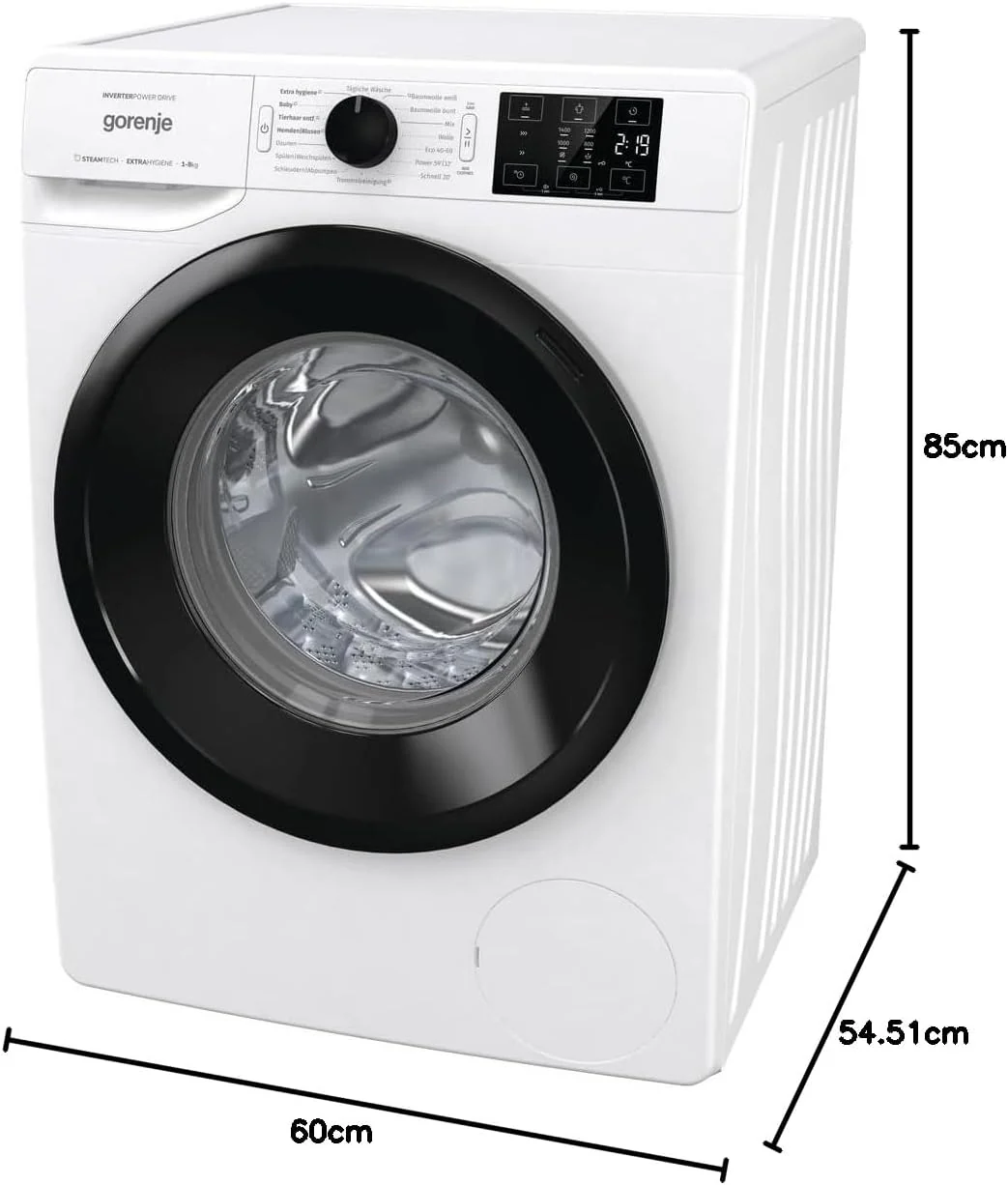 Gorenje WNEI 84 BPS Waschmaschine mit Dampffunktion / 8 kg / 1400 U/min /16 Programme Inverter Motor/Edelstahltrommel/AquaStop/Kindersicherung/SterilTub/Weiß - Image 17