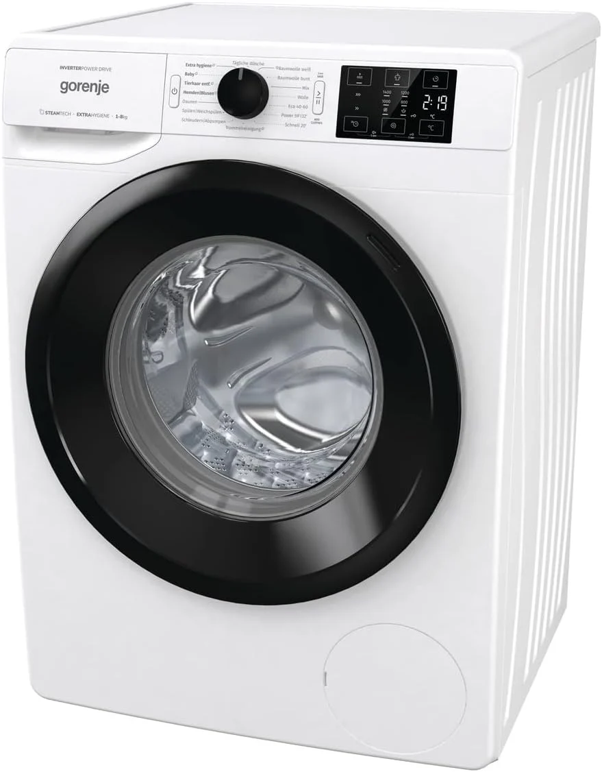 Gorenje WNEI 84 BPS Waschmaschine mit Dampffunktion / 8 kg / 1400 U/min /16 Programme Inverter Motor/Edelstahltrommel/AquaStop/Kindersicherung/SterilTub/Weiß - Image 18