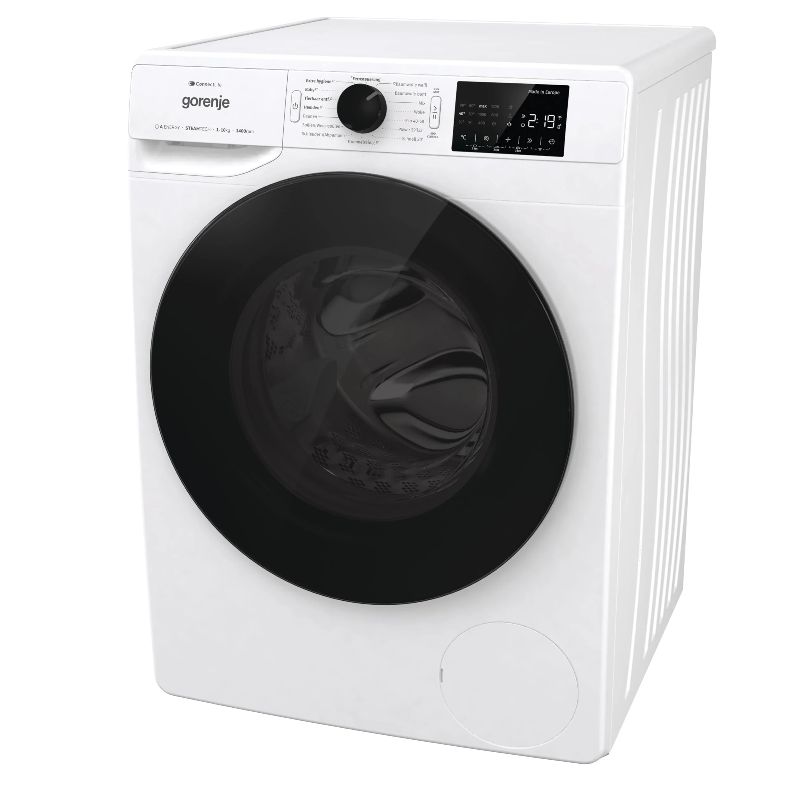 Gorenje WPNEI14A2TS Waschmachine mit Dampffunktion/ConnectLife / 10Kg / 1400 U/min / 15 Programme/Totaler AquaStop/WaveActive Trommel/ExtraHygiene/PowerWash/Schnell Waschgang/EEK: A-20% - Image 6