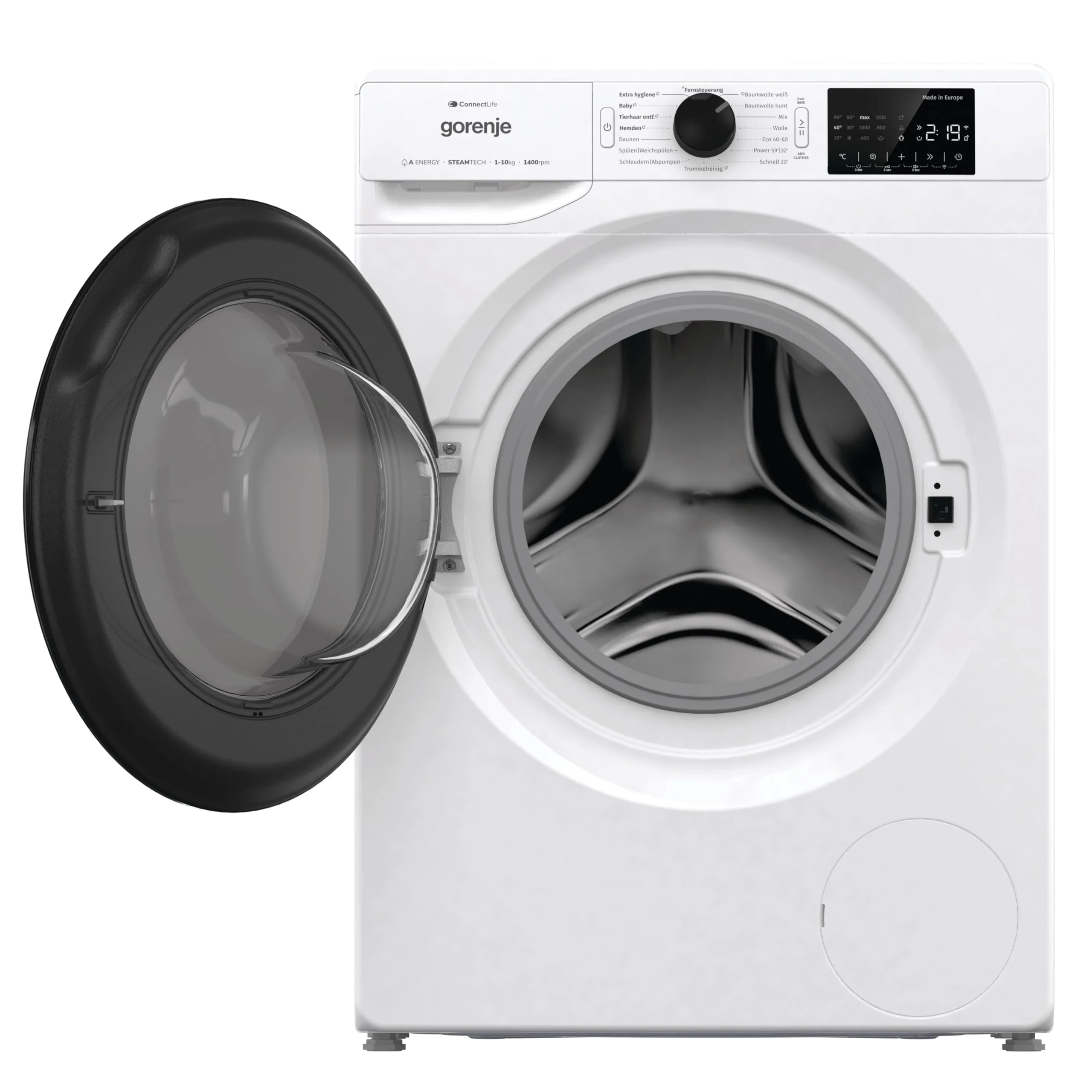 Gorenje WPNEI14A2TS Waschmachine mit Dampffunktion/ConnectLife / 10Kg / 1400 U/min / 15 Programme/Totaler AquaStop/WaveActive Trommel/ExtraHygiene/PowerWash/Schnell Waschgang/EEK: A-20% - Image 7