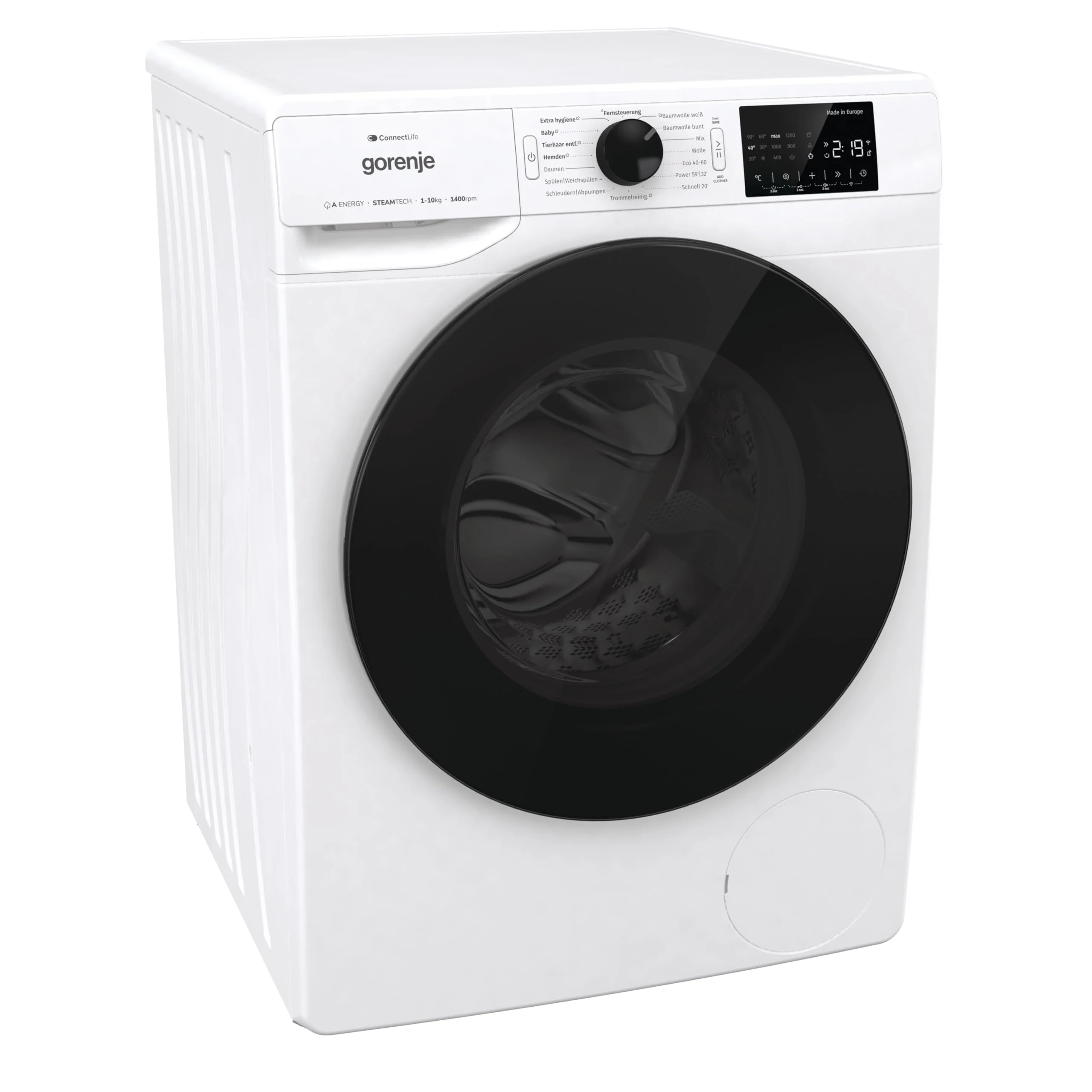Gorenje WPNEI14A2TS Waschmachine mit Dampffunktion/ConnectLife / 10Kg / 1400 U/min / 15 Programme/Totaler AquaStop/WaveActive Trommel/ExtraHygiene/PowerWash/Schnell Waschgang/EEK: A-20% - Image 8