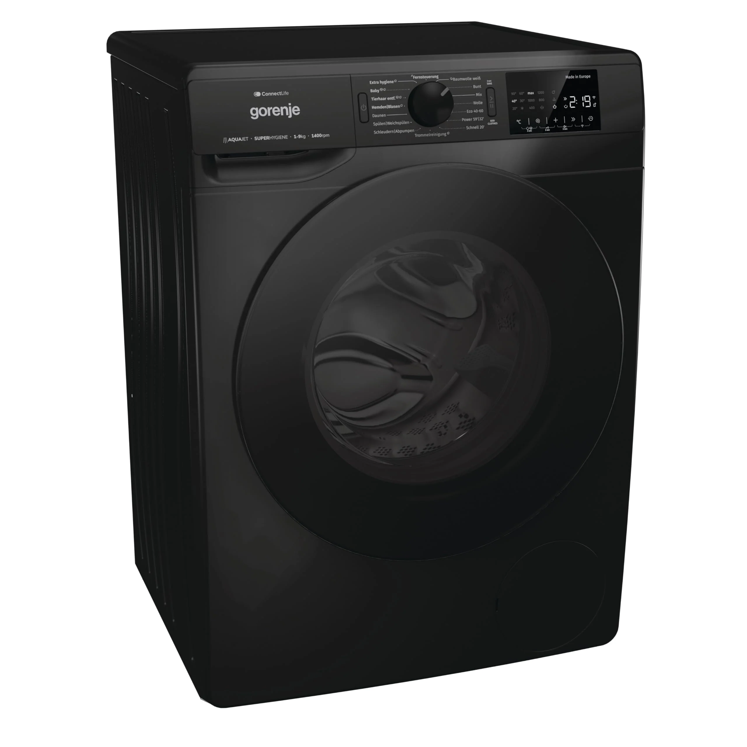 Gorenje WPNEI94A1DTSB Waschmaschine mit Dampffunktion/ConnectLife / 9Kg / 1400 U/min / 15 Programme/Totaler AquaStop/Wave Active Trommel/ExtraHygiene/PowerWash/Schnell Waschgang/EEK: A-10% - Image 3