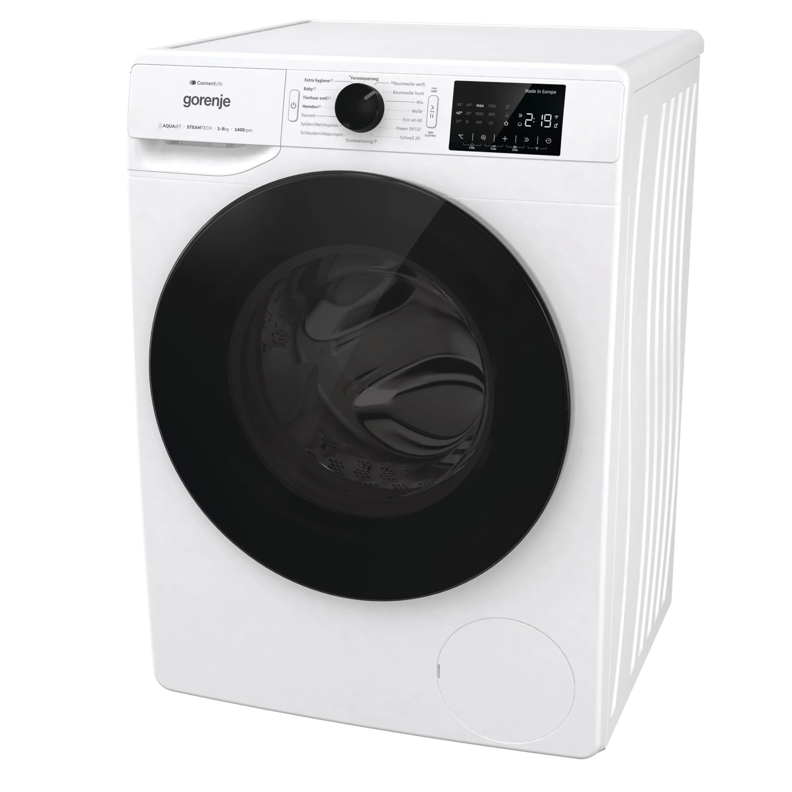 Gorenje WPNEI94DA1TS Waschmachine mit Dampffunktion/ConnectLife / 9Kg / 1400 U/min / 15 Programme/Totaler AquaStop/WaveActive Trommel/ExtraHygiene/PowerWash/Schnell Waschgang/EEK: A-10% - Image 7
