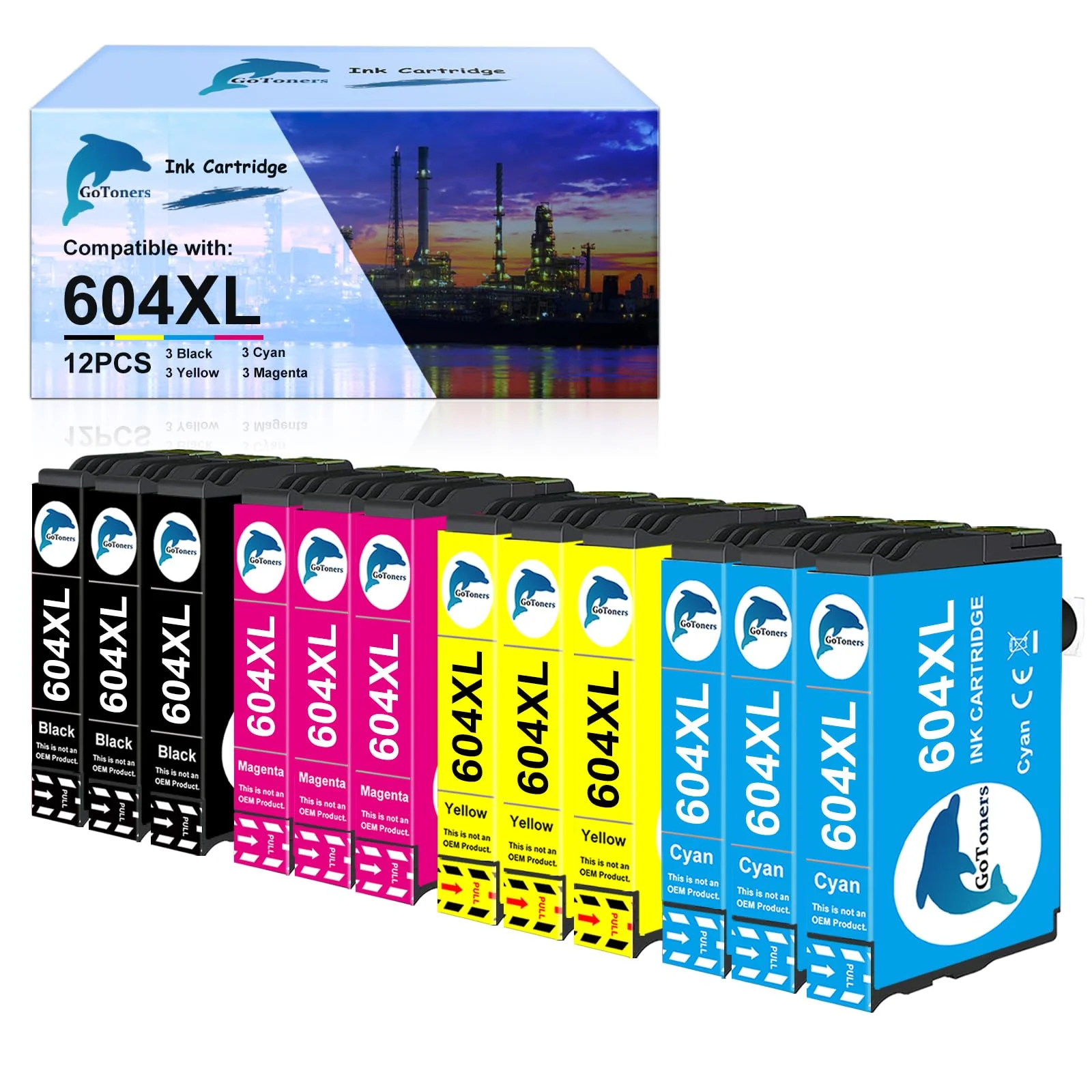 GoToners 604 XL Druckerpatronen Kompatibel für Epson 604 604XL Patronen für Expression Home XP-2200 XP-2205 XP-3200 XP-3205 XP-4200 XP-4205, Workforce WF-2910 WF-2930 WF-2950 (12er-Pack) - Image 5