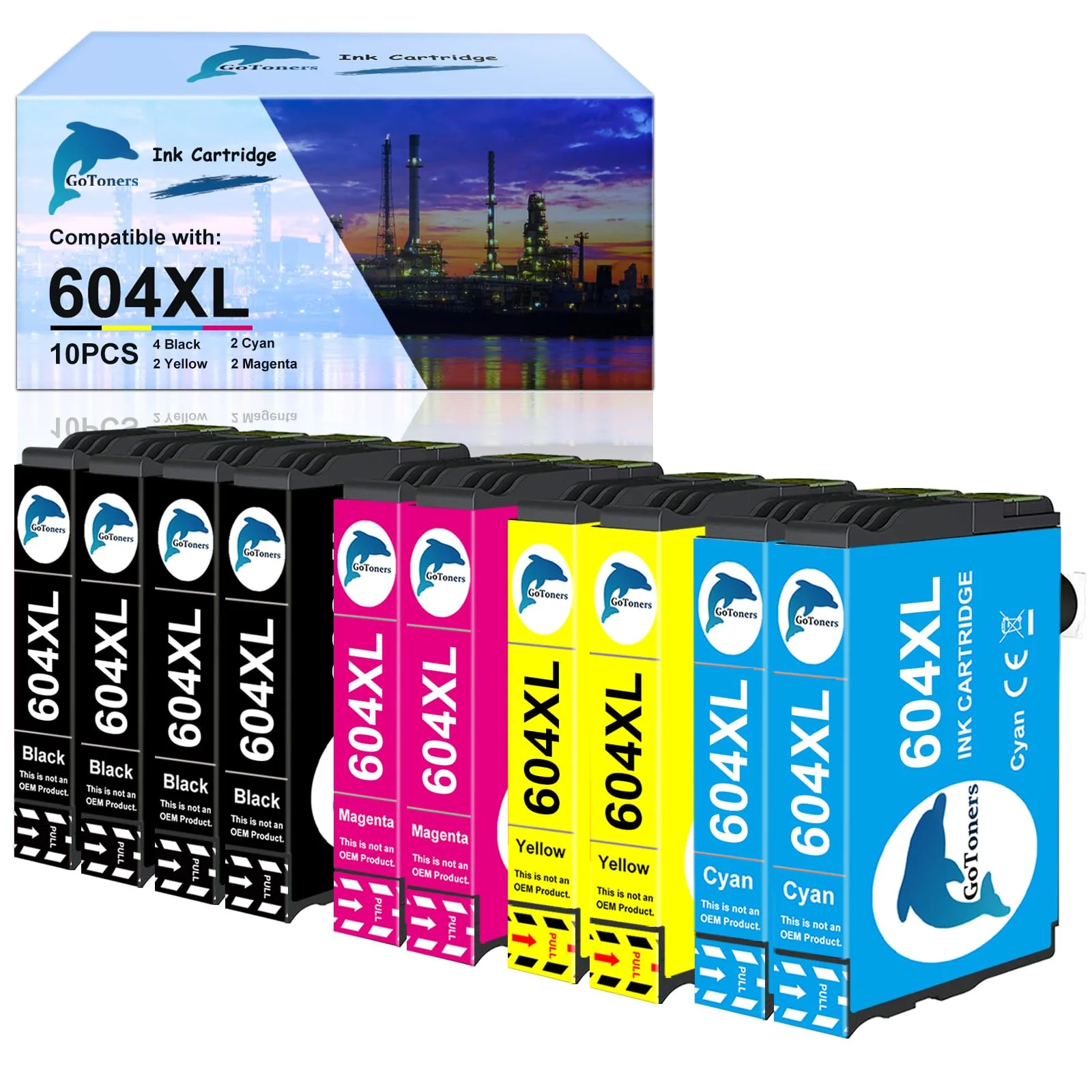 GoToners 604 XL Druckerpatronen Kompatibel für Epson 604 604XL Patronen für Expression Home XP-3200 XP-3205 XP-4200 XP-4205 XP-2200 XP-2205, Workforce WF-2910 WF-2930 WF-2935 WF-2950 (10er-Pack) - Image 3