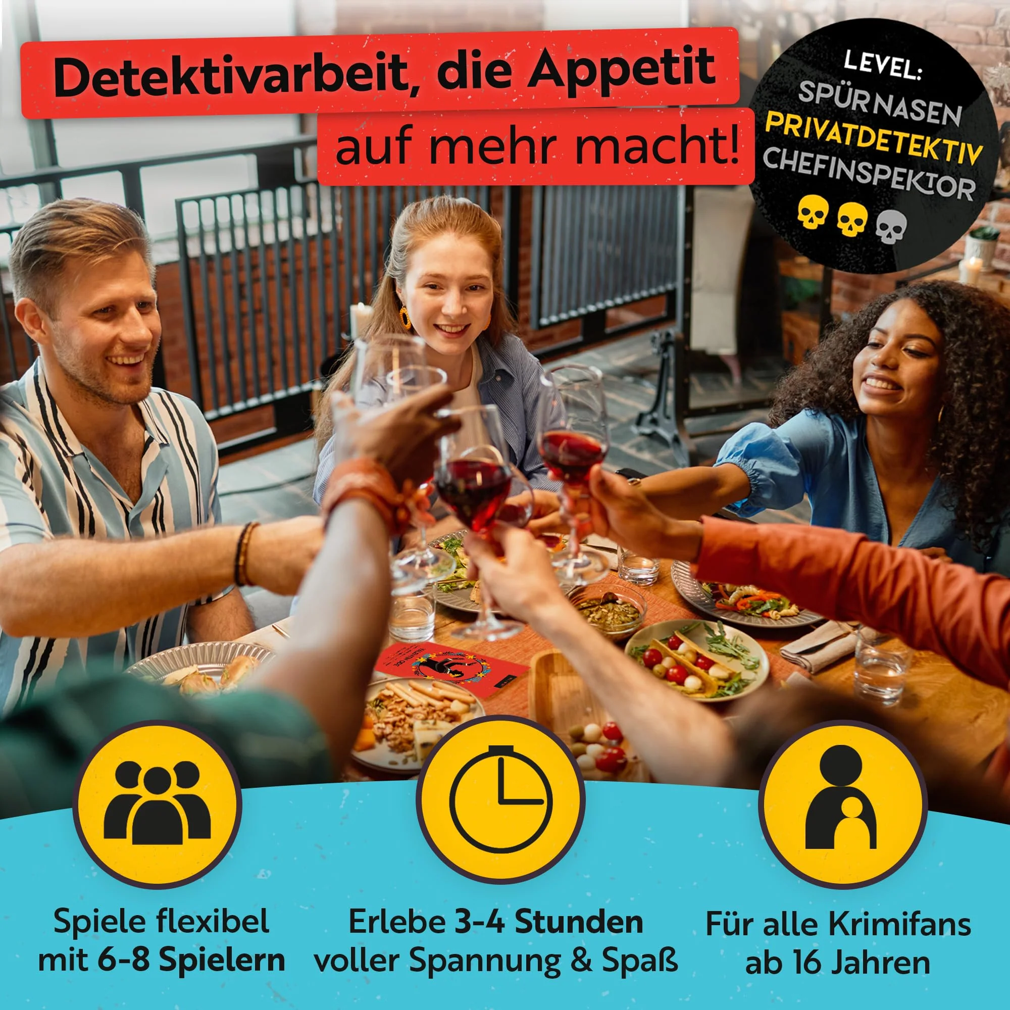 Gourmet Criminelle® Krimidinner für zuhause | 6 bis 8 Personen | Mysteriöser Mordfall für Deine Dinnerparty [Skandal im Schlosshotel] - Image 6