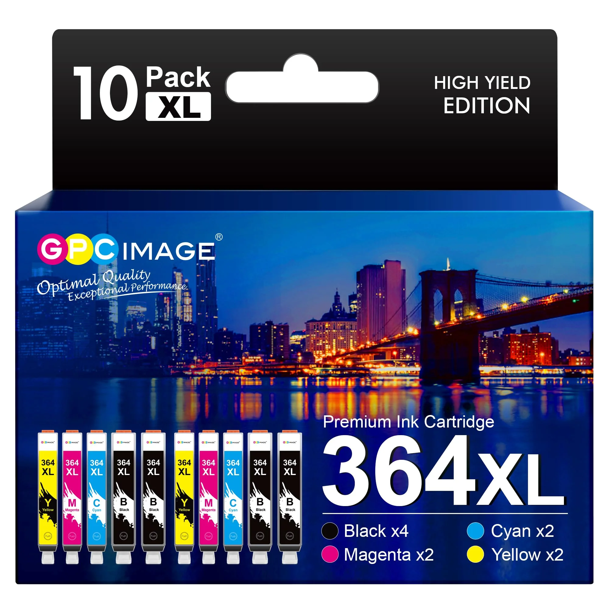 GPC IMAGE 364XL Kompatible für HP 364 Druckerpatronen XL für Photosmart 5520 5510 5524 6520 7520 7522 Deskject 3520 3070A 3524 3522 Officejet 4622 4620 (Schwarz Cyan Gelb Magenta, 10er-Pack) - Image 4