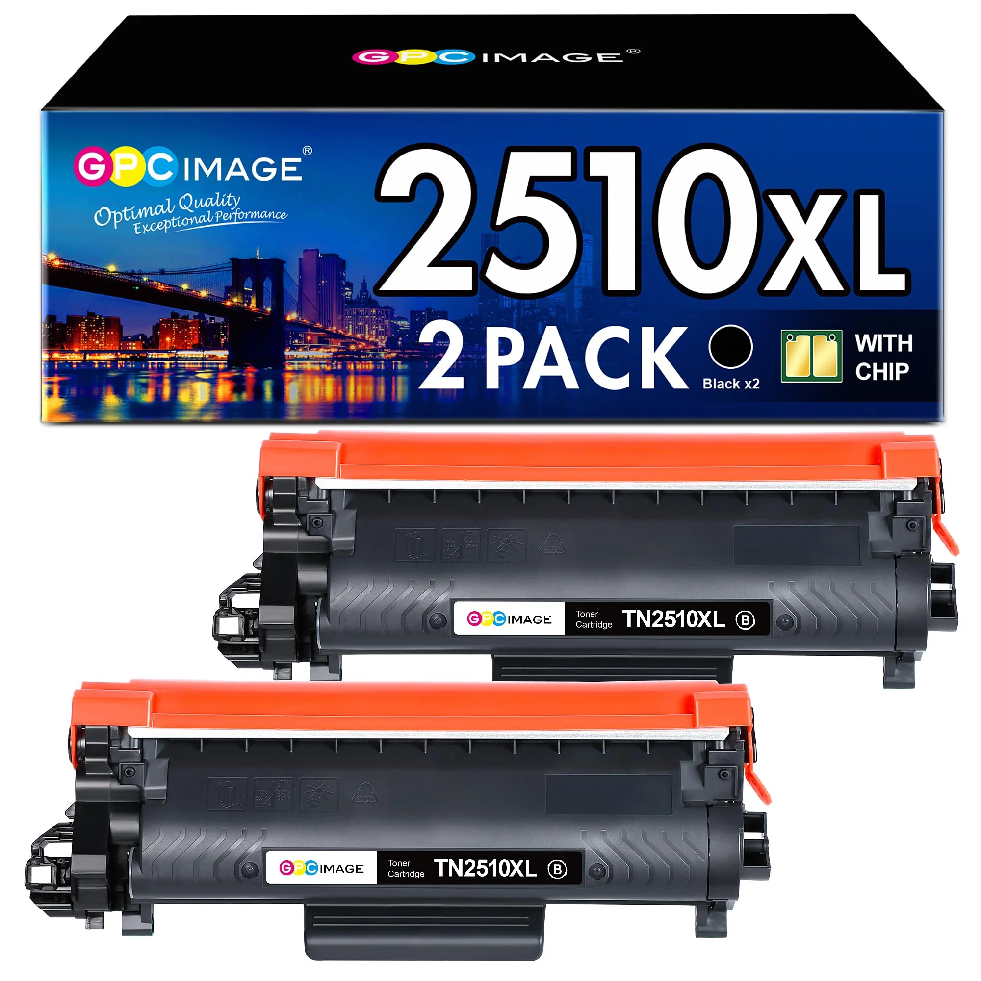 GPC IMAGE TN2510 XL TN-2510XL MFC-L2835DW HL-L2400DW Toner Kompatibel für Brother TN-2510 XL TN2510XL 2510 für HL-L2400DWE MFC-L2800DW DCP-L2620DW MFC-L2860DWE DCP-L2627DW Mit Chip (2er-Pack Schwarz) - Image 5