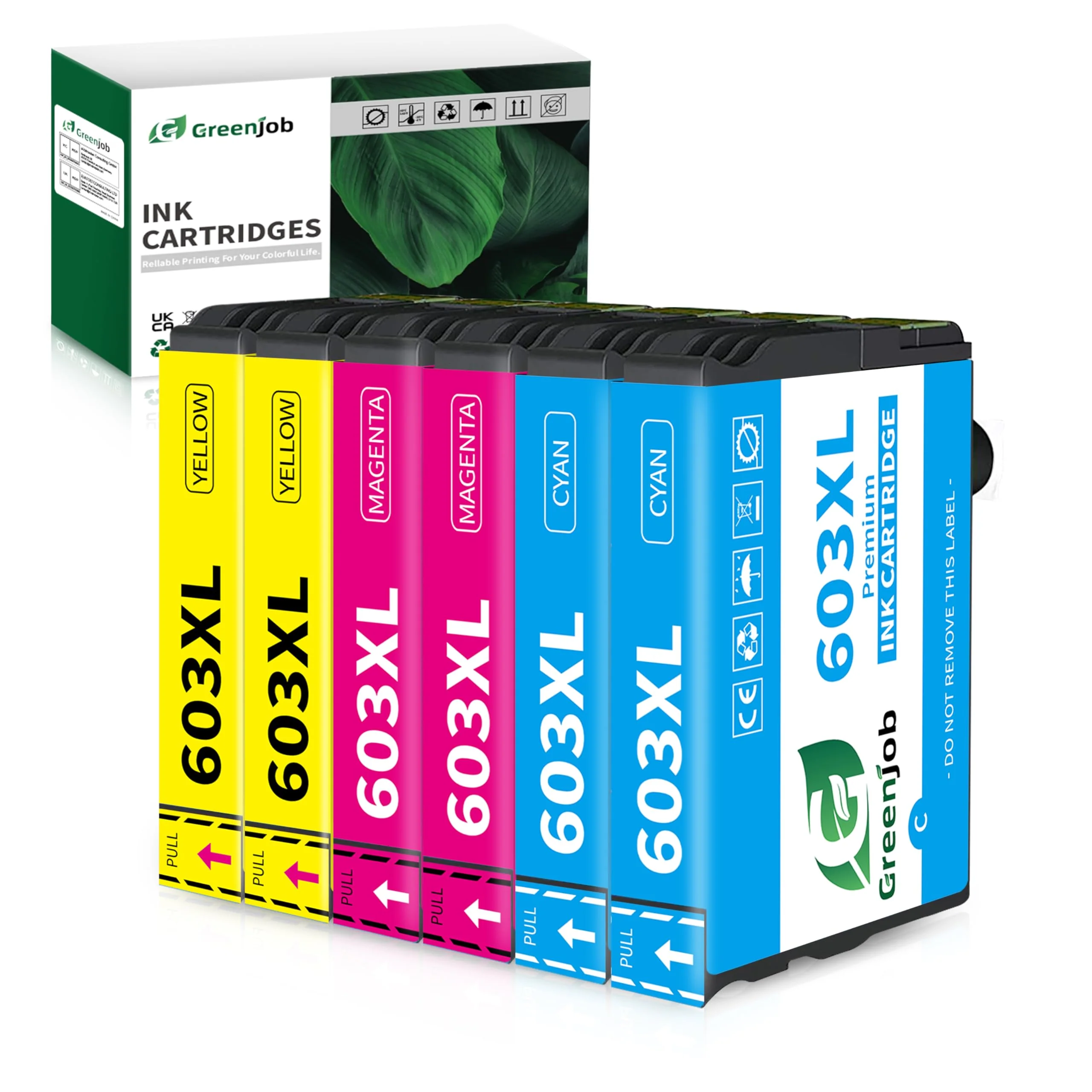 Greenjob 603XL Druckerpatronen für Epson 603 Tintenpatronen Kompatibel mit Epson Expression Home XP-2100 XP-2105 XP-3100 XP-3105 XP-4100 XP-4155 Workforce WF-2810 WF-2830 (2 Cyan, 2 Magenta, 2 Gelb) - Image 5