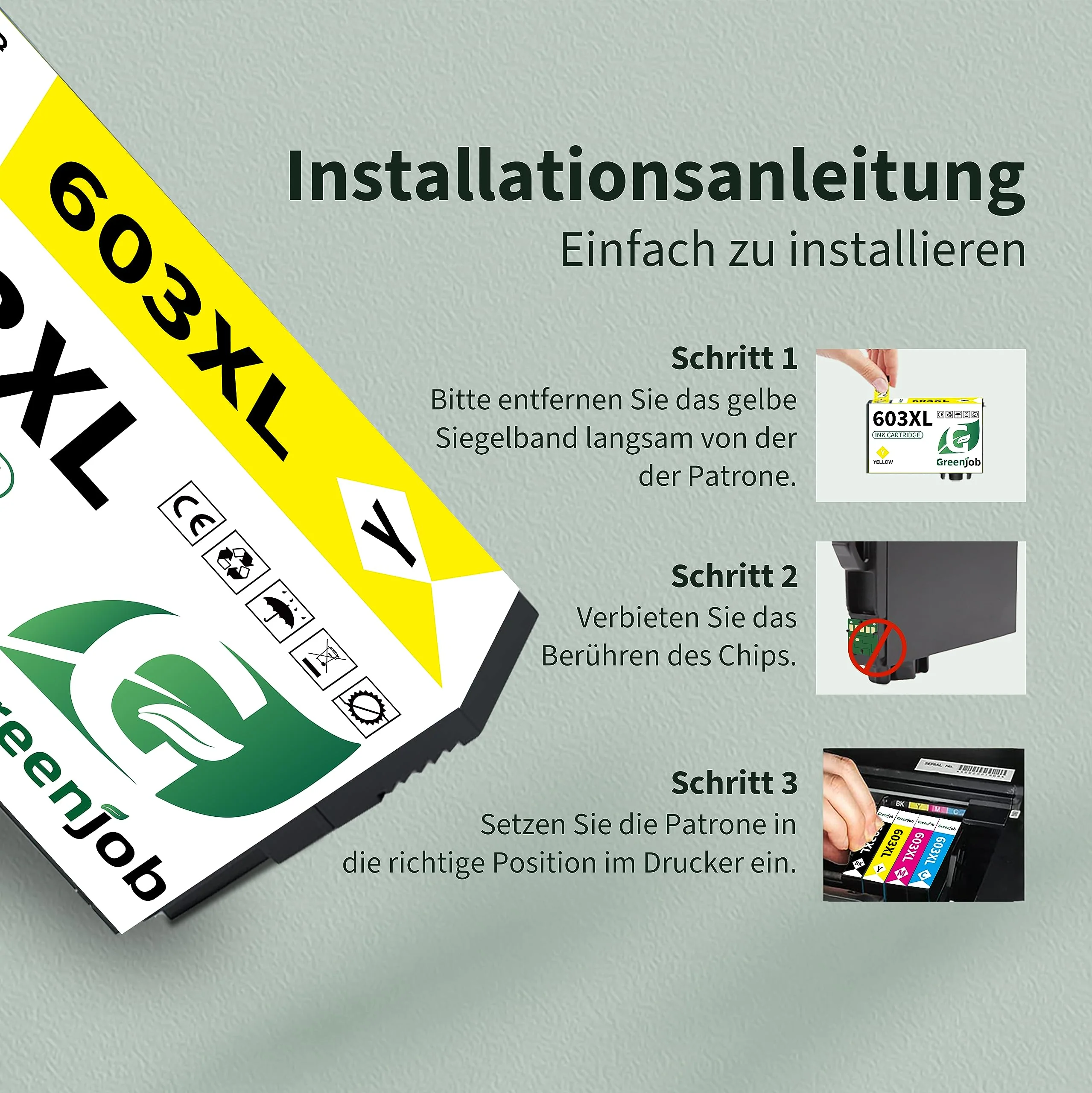 Greenjob 603XL Druckerpatronen für Epson 603 Tintenpatronen Kompatibel mit Epson Expression Home XP-2100 XP-2105 XP-3100 XP-3105 XP-4100 XP-4155 Workforce WF-2810 WF-2830 WF-2835 WF-2850 (4er-Pack) - Image 2