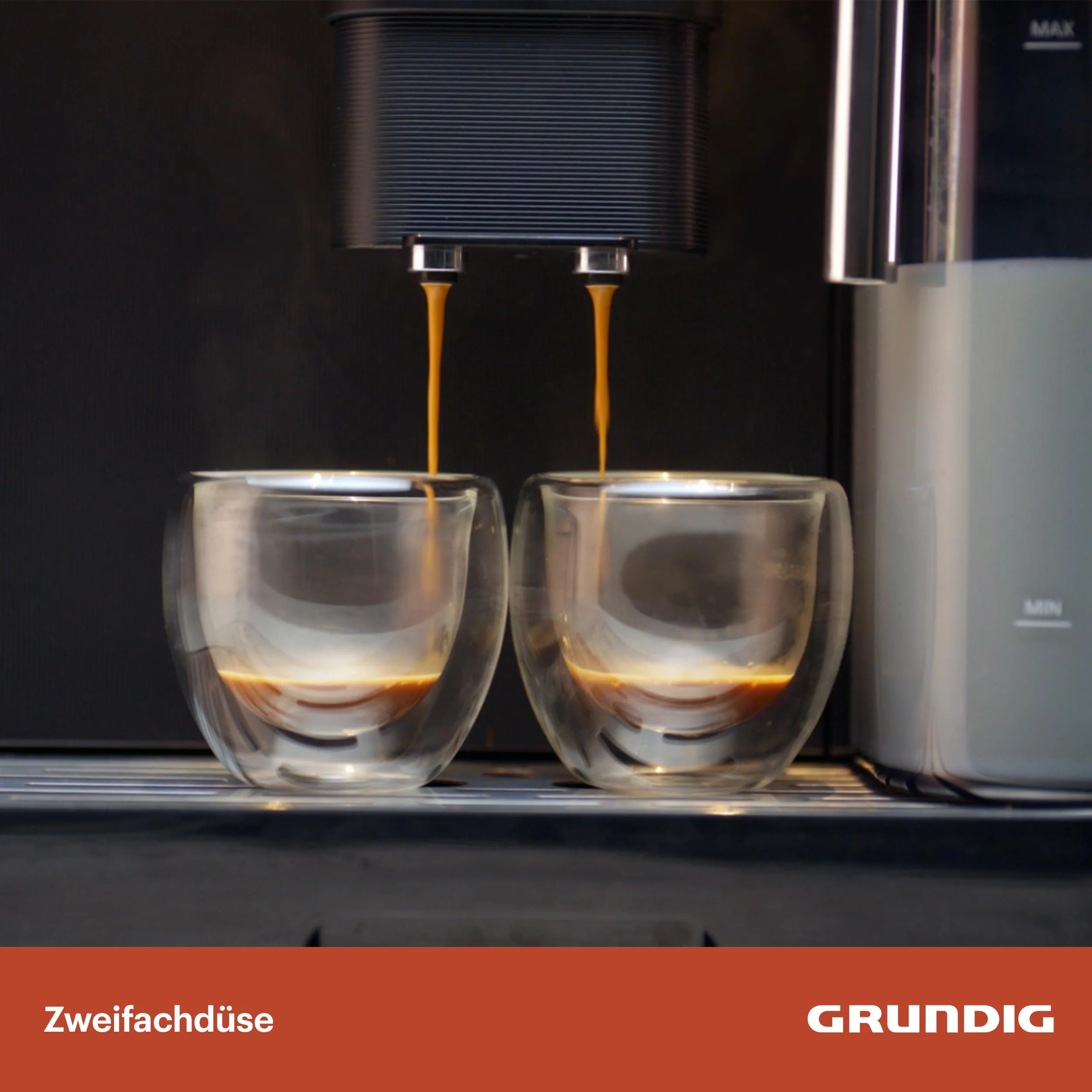 GRUNDIG KVA 7230 Kaffeevollautomat, Kaffeemaschine, 10 Kaffeespezialitäten, 13 Mahlgrade, Milchbehälter, leistungsstark 1350 W, 19 Bar Pumpendruck, Zweifachdüse, Beleuchtung, Schwarz/Dunkelsilber - Image 8