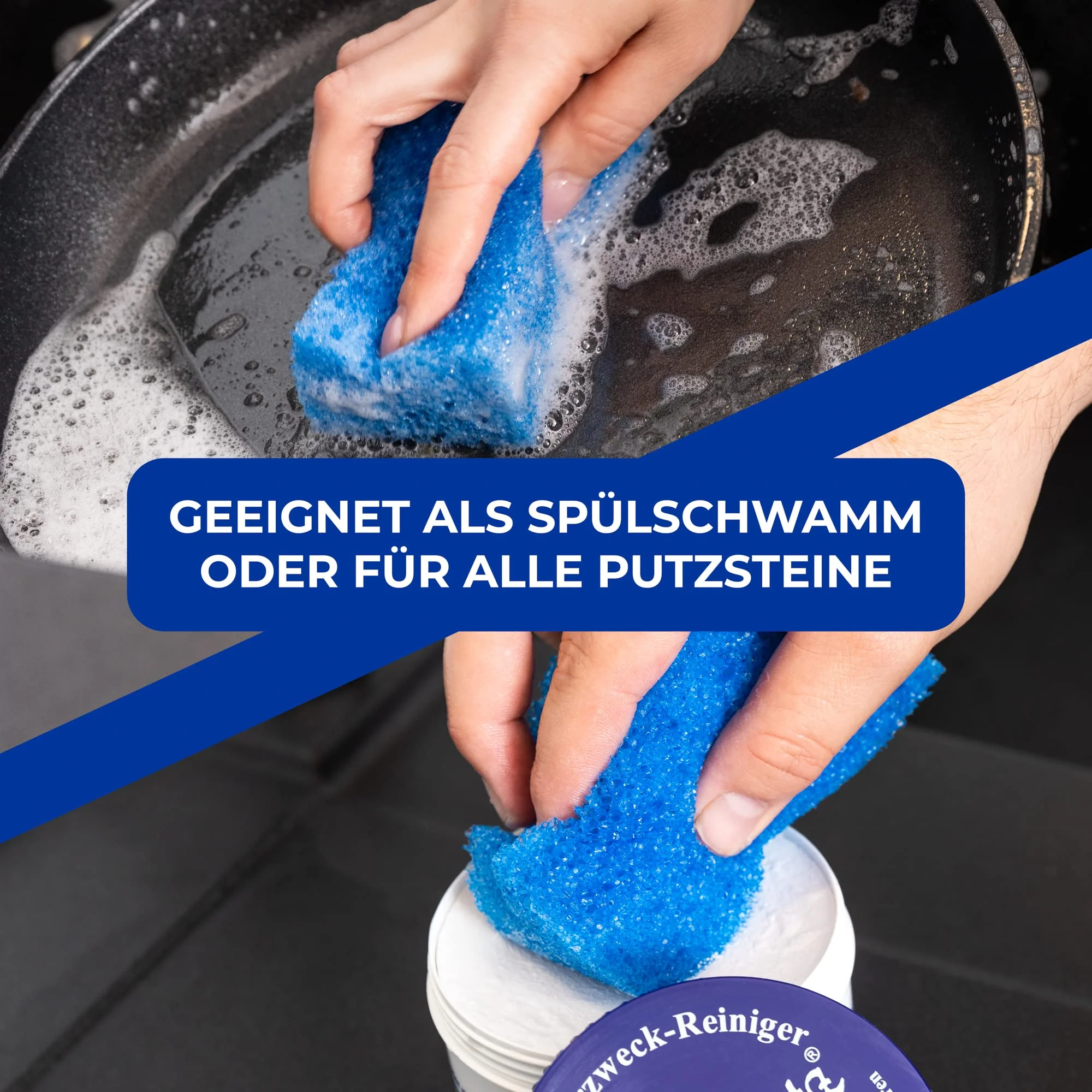 Gundel-Putz Putzschwamm Set 10 Pack, Blau - Reinigungsschwämme - Schmierfrei, Kratzfrei & Schonend für alle Oberflächen | Spülschwamm und Topfreiniger - Schwamm für Putzsteine (11x6x4cm) - Image 4