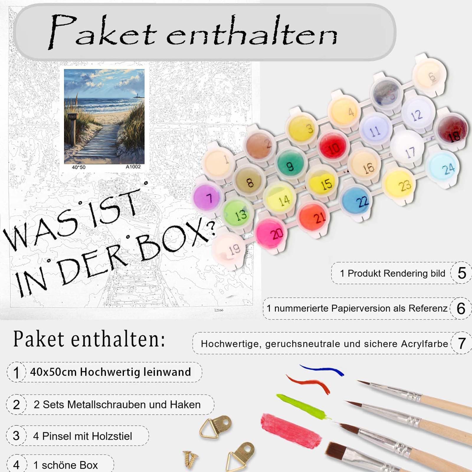 Gutluz Malen nach Zahlen Erwachsene Landschaft - Paint By Numbers Adults Landscape - Malen Nach Zahlen Erwachsene Leinwand Pinsel - Bastelset Erwachsene 40x50cm - Image 8