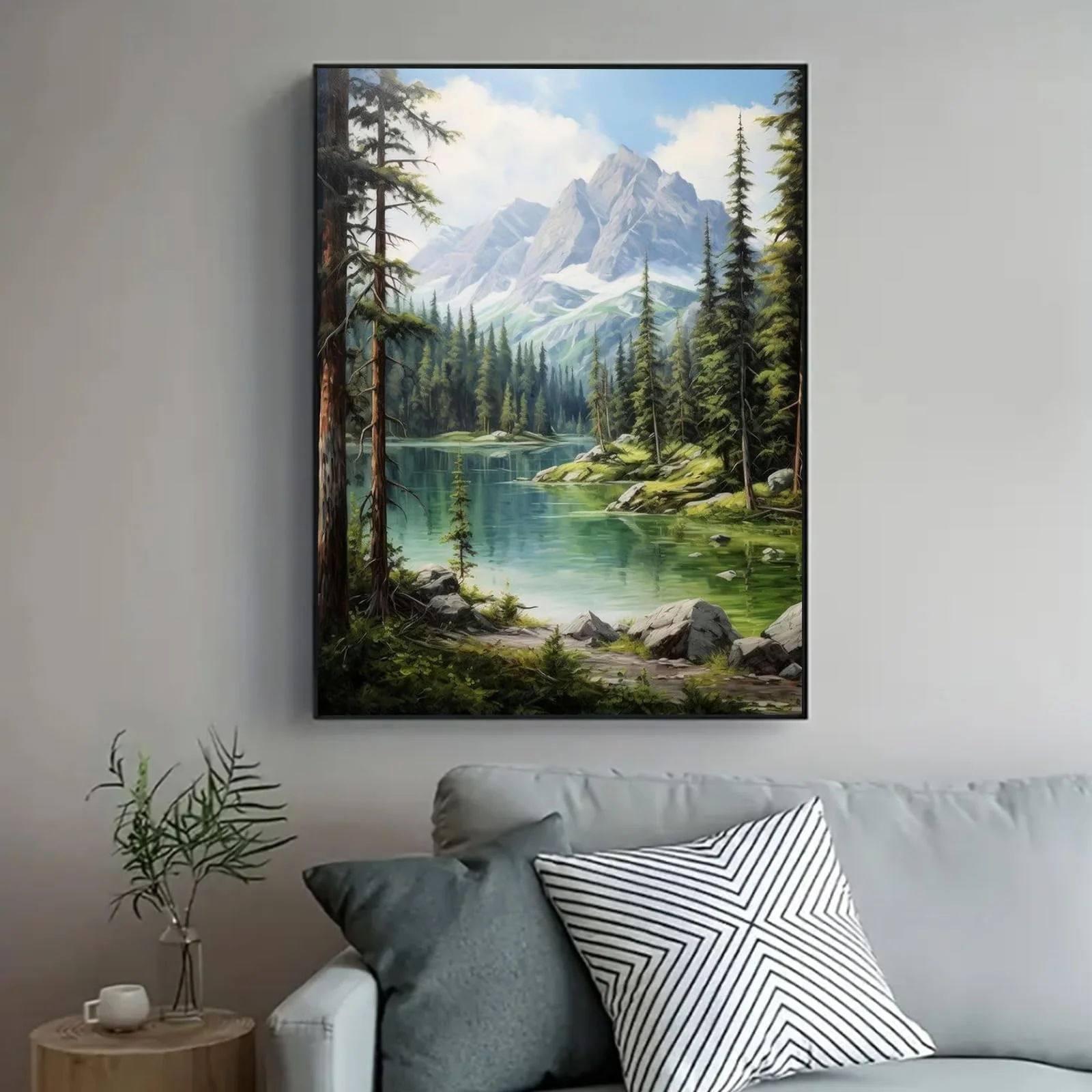 Gutluz Malen Nach Zahlen Erwachsene Zylinder leinwand Landschaftswälder mit 4 pcs Pinseln Acrylpigment 40 × 50 cm Geschenk für Erwachsene und Mädchen（Rahmenlos） - Image 7