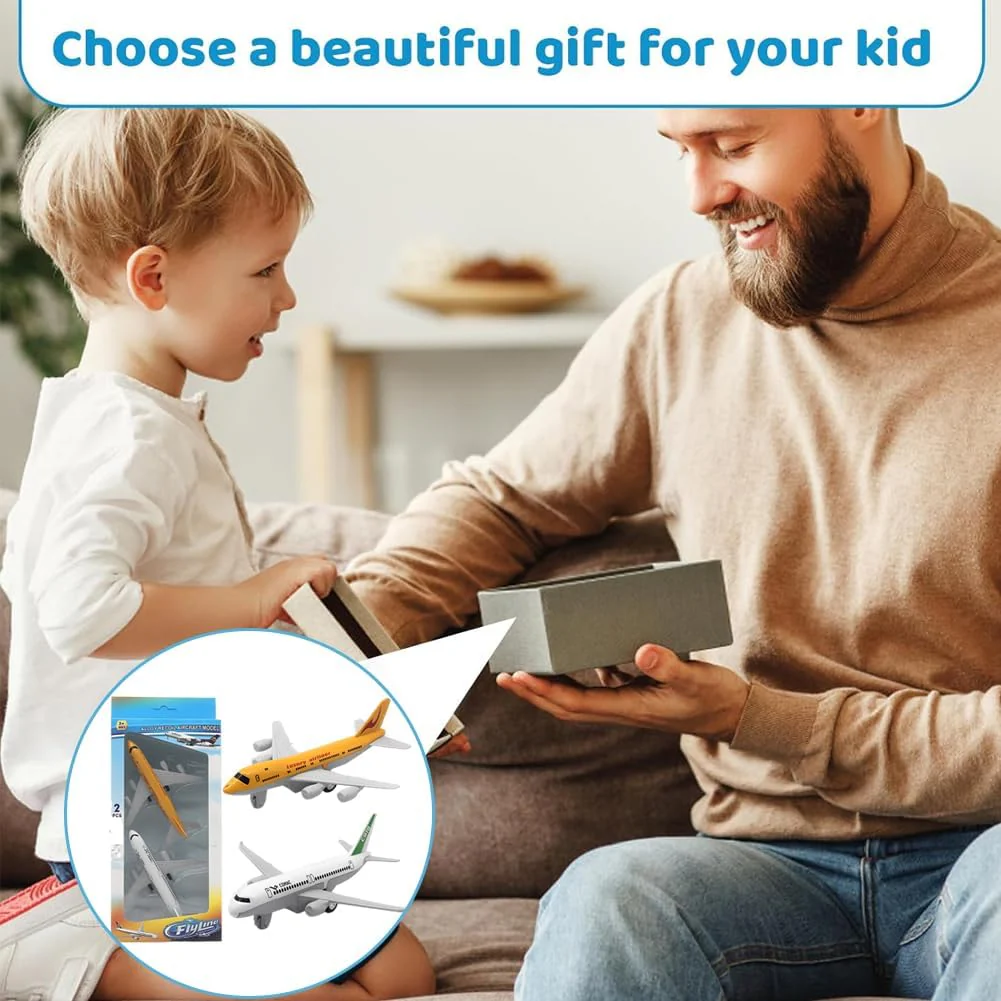 GVMJHYK Flugzeug Modelle Flugzeug Spielzeug Legierung Pull Back Spielzeug für Jahre alte Jungen Mädchen, Kinder Spielfahrzeuge für Kinder Geburtstagsgeschenk - Image 2