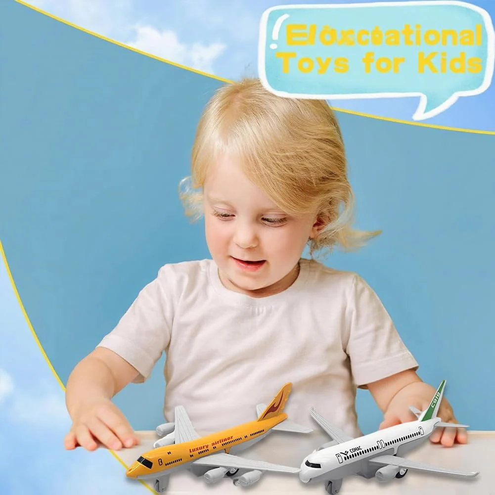 GVMJHYK Flugzeug Modelle Flugzeug Spielzeug Legierung Pull Back Spielzeug für Jahre alte Jungen Mädchen, Kinder Spielfahrzeuge für Kinder Geburtstagsgeschenk - Image 4