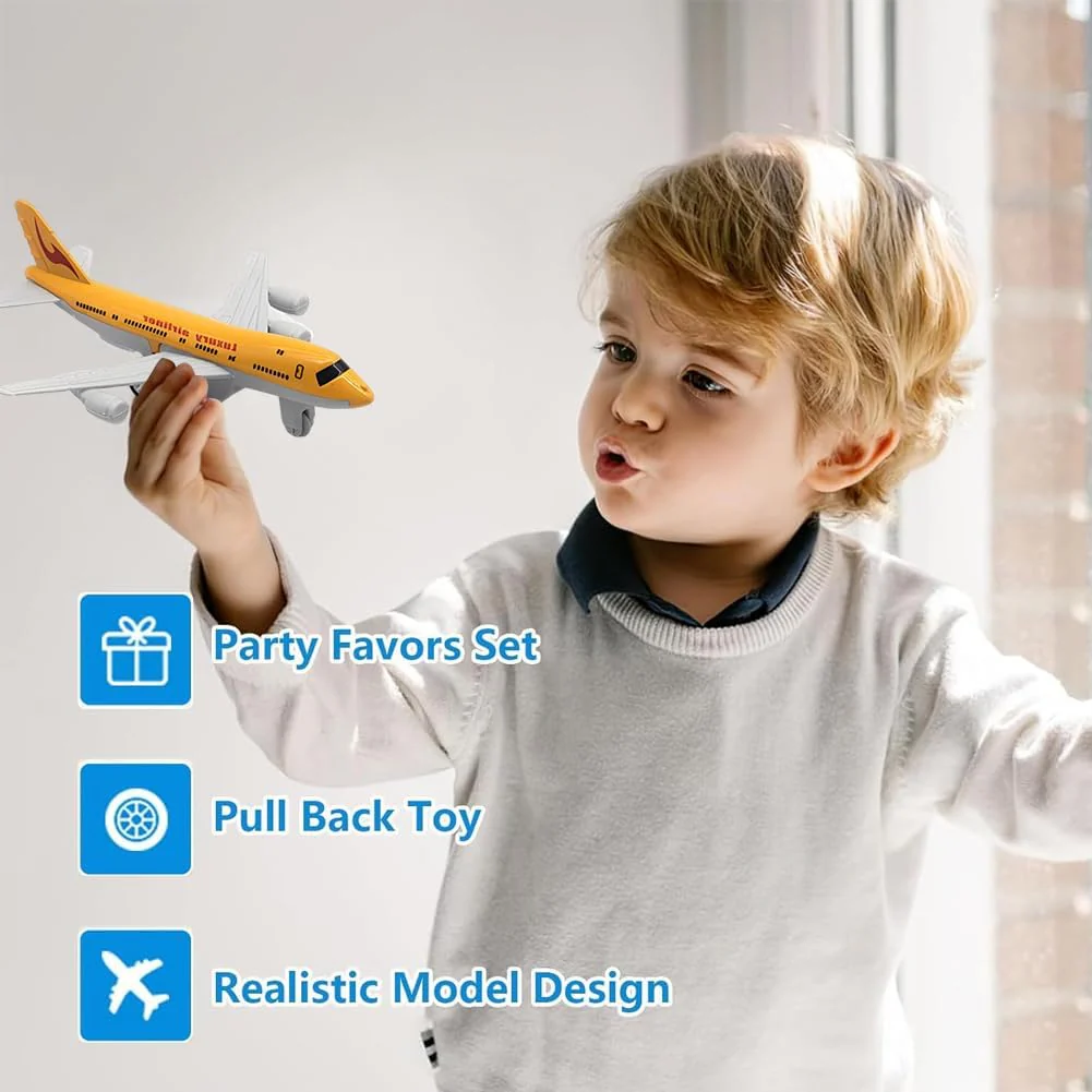GVMJHYK Flugzeug Modelle Flugzeug Spielzeug Legierung Pull Back Spielzeug für Jahre alte Jungen Mädchen, Kinder Spielfahrzeuge für Kinder Geburtstagsgeschenk - Image 5