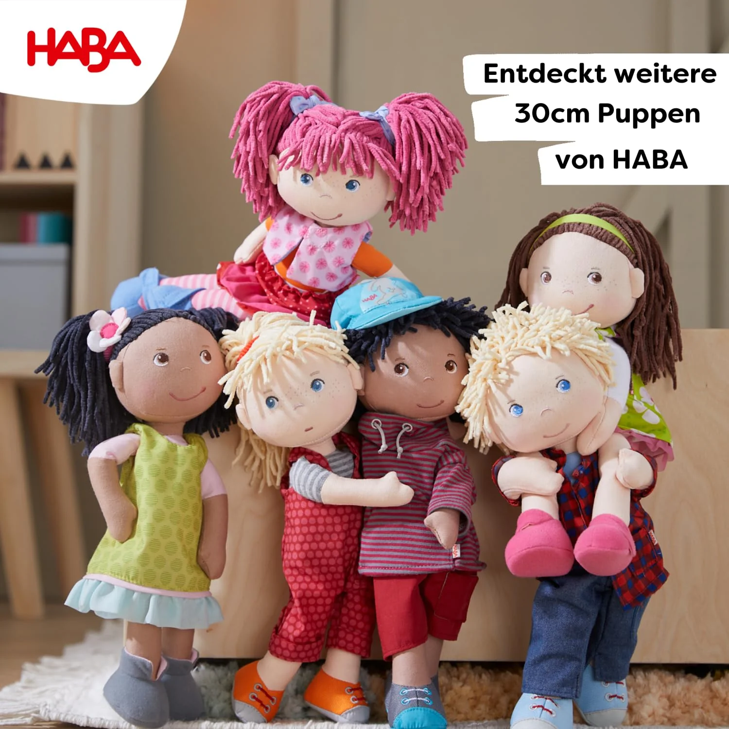 Haba 302842 - Puppe Lilli-Lou, süße Weich- und Stoffpuppe ab 18 Monaten, mit Kleidung und Haaren, 30 cm - Image 3