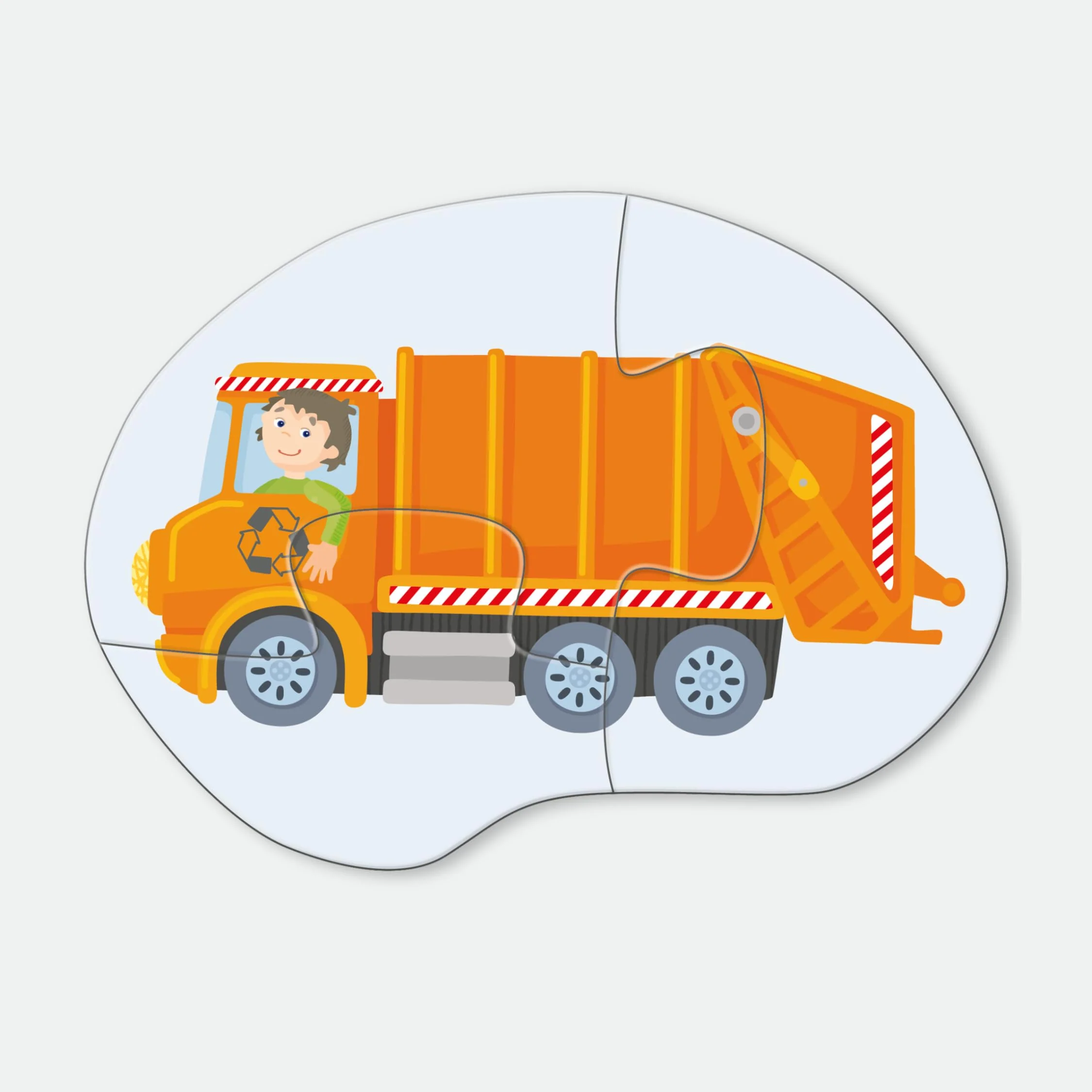 HABA 4 erste Puzzles – Einsatzfahrzeuge ab 2 Jahren – Puzzle-Set mit Krankenwagen, Polizeiauto, Müllabfuhr & Feuerwehrauto – Förderung der Feinmotorik – 1306182001 - Image 6