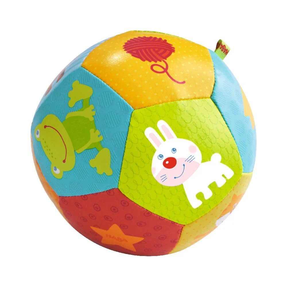HABA Babyball Tiere - Ball für Kinder ab 6 Monaten - Weicher Greifball für erstes Spielen & Motoriktraining - 1302484001 - Image 2