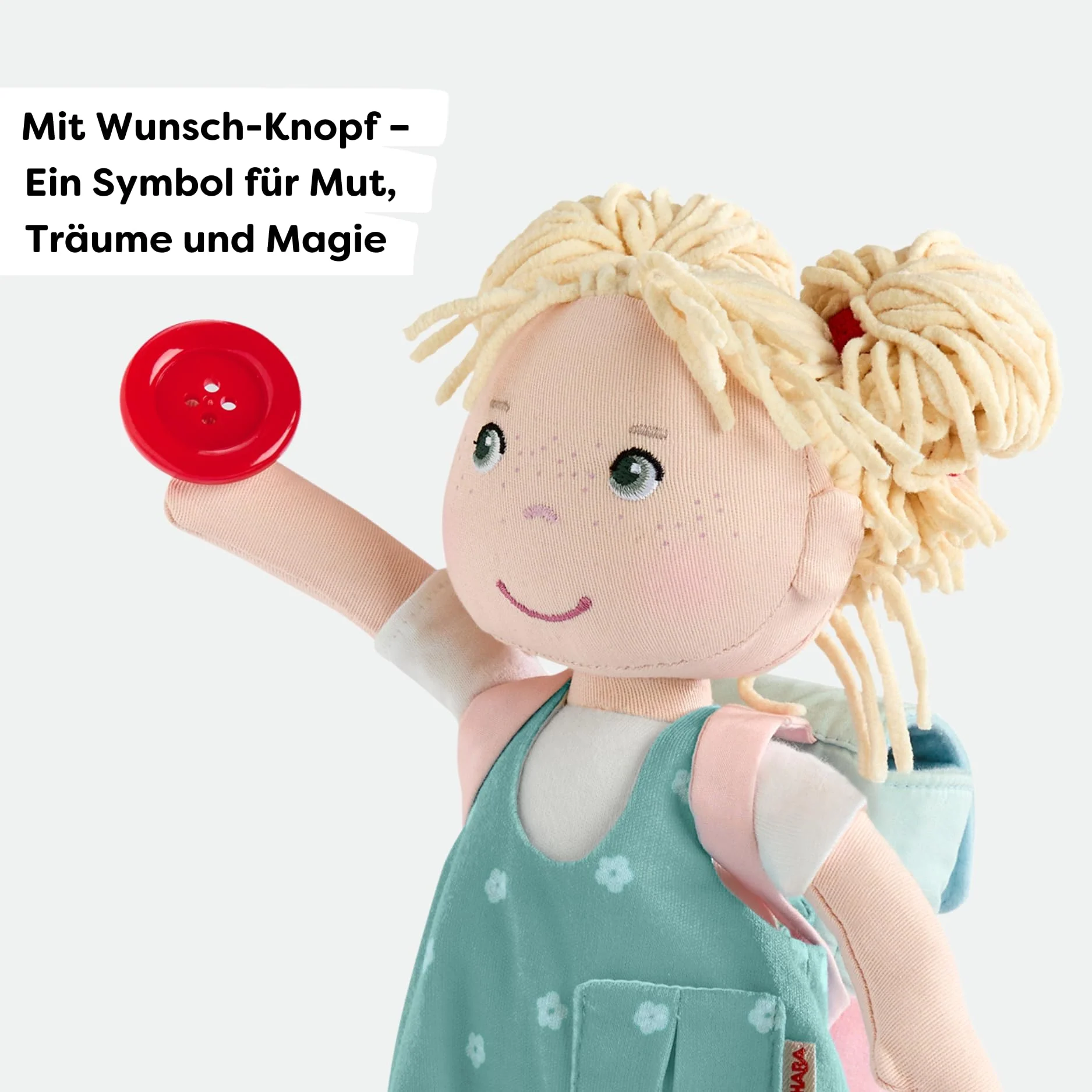 HABA Carmushka Puppe Tilli – 30 cm Stoffpuppe für Kleinkinder – weich, waschbar & leicht anziehbar – ab 18 Monaten – bekannt aus „Mein Knopf, EIN Universum“ – 2013203001 - Image 4