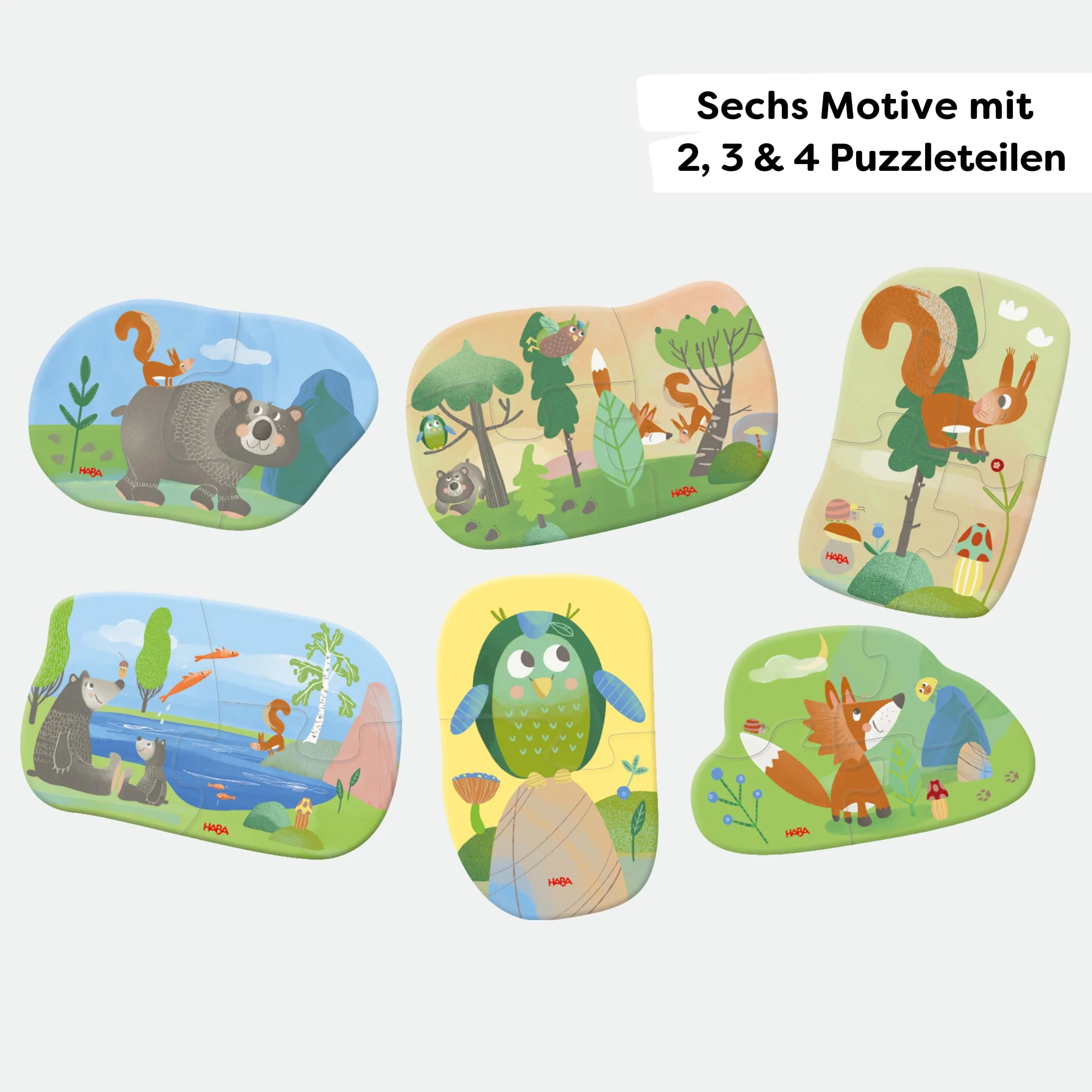 HABA Meine ersten 6 Puzzles – Waldtiere – Kinderpuzzle ab 2 Jahren – Mit Bär, Fuchs & Co. – Griffige Puzzleteile – 2012185001 - Image 10