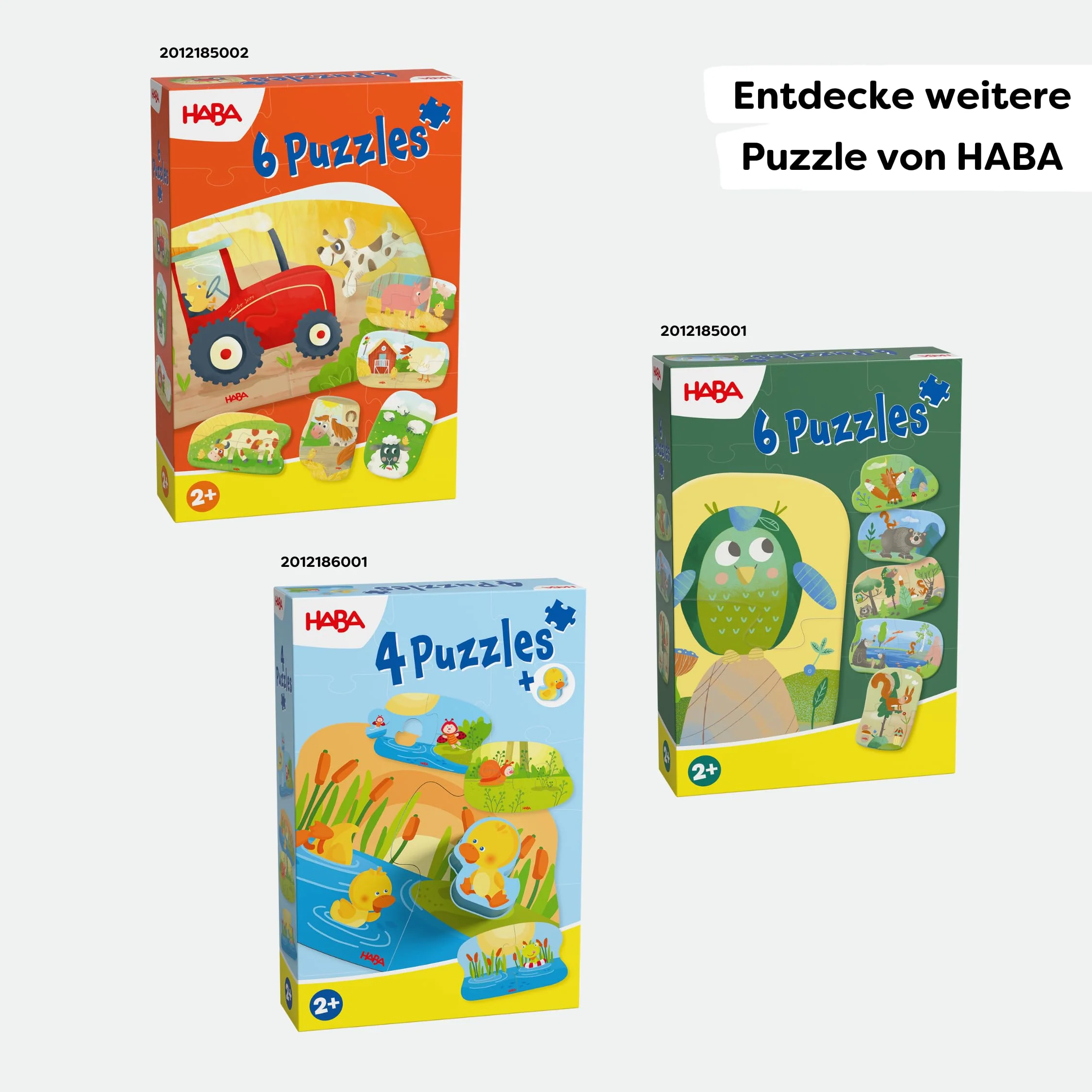 HABA Meine ersten 6 Puzzles – Waldtiere – Kinderpuzzle ab 2 Jahren – Mit Bär, Fuchs & Co. – Griffige Puzzleteile – 2012185001 - Image 3