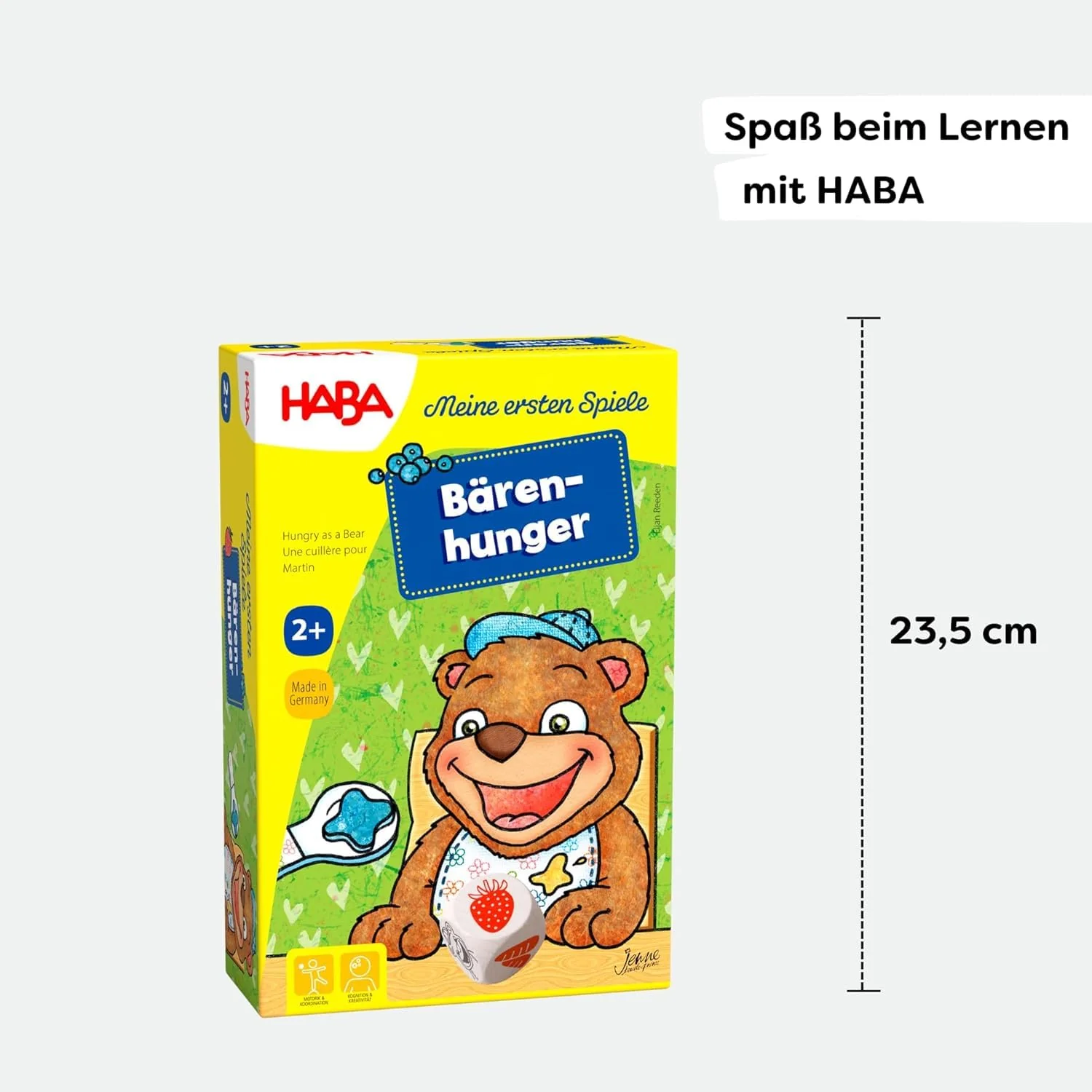 HABA Meine ersten Spiele: Bärenhunger – Kinderspiel für 1-3 Spieler – Das Memospiel fördert Feinmotorik und Sprache – Ab 2 Jahren – 1300171001 - Image 6