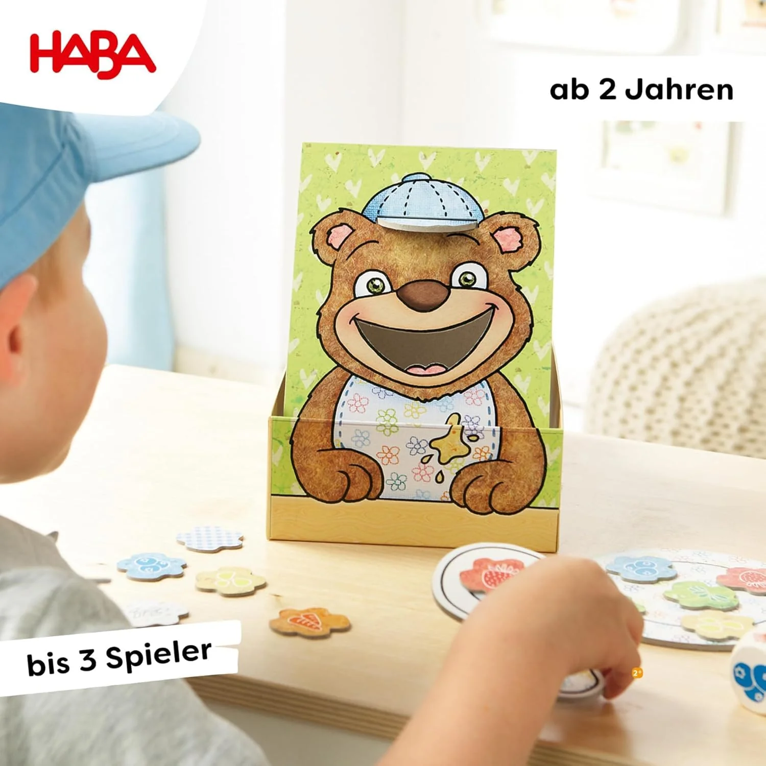 HABA Meine ersten Spiele: Bärenhunger – Kinderspiel für 1-3 Spieler – Das Memospiel fördert Feinmotorik und Sprache – Ab 2 Jahren – 1300171001 - Image 7